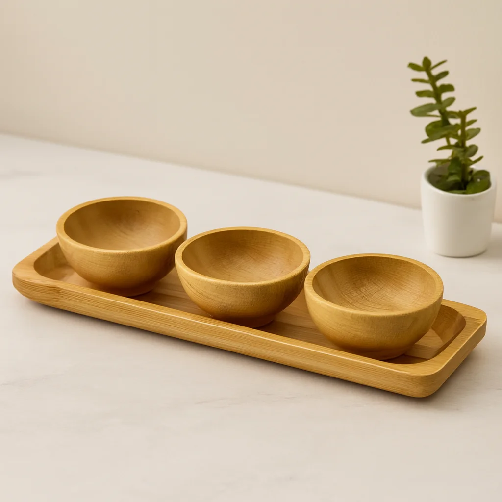 Bambu Lokumluk ve Çerezlik Seti 3'lü Sunum Tepsili (6 cm) Fiyatı, Yorumları ve Özellikleri