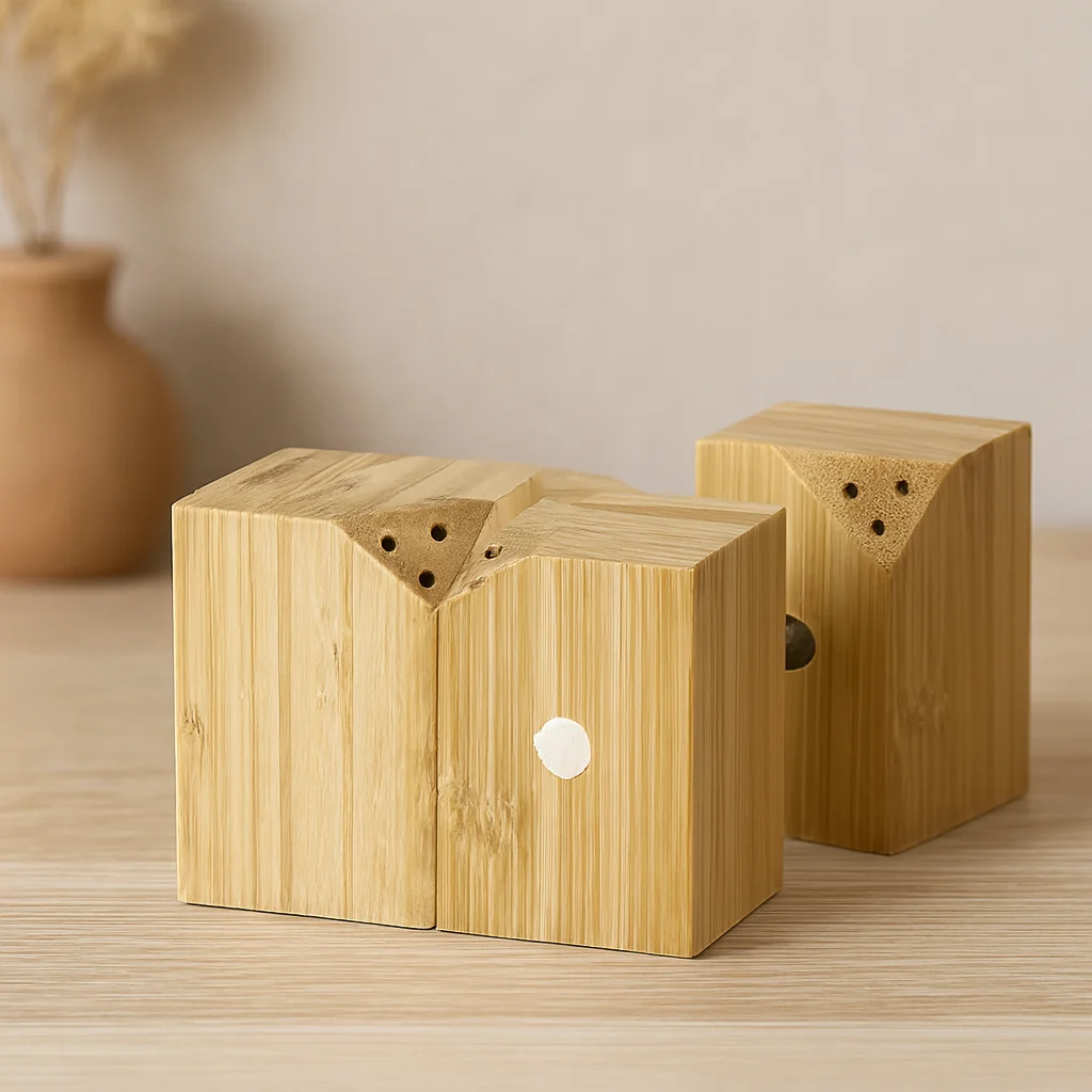 Bambu Mıknatıslı 2'li Tuzluk ve Baharatlık Seti (5x5 cm, Y:7 cm) Fiyatı, Yorumları ve Özellikleri