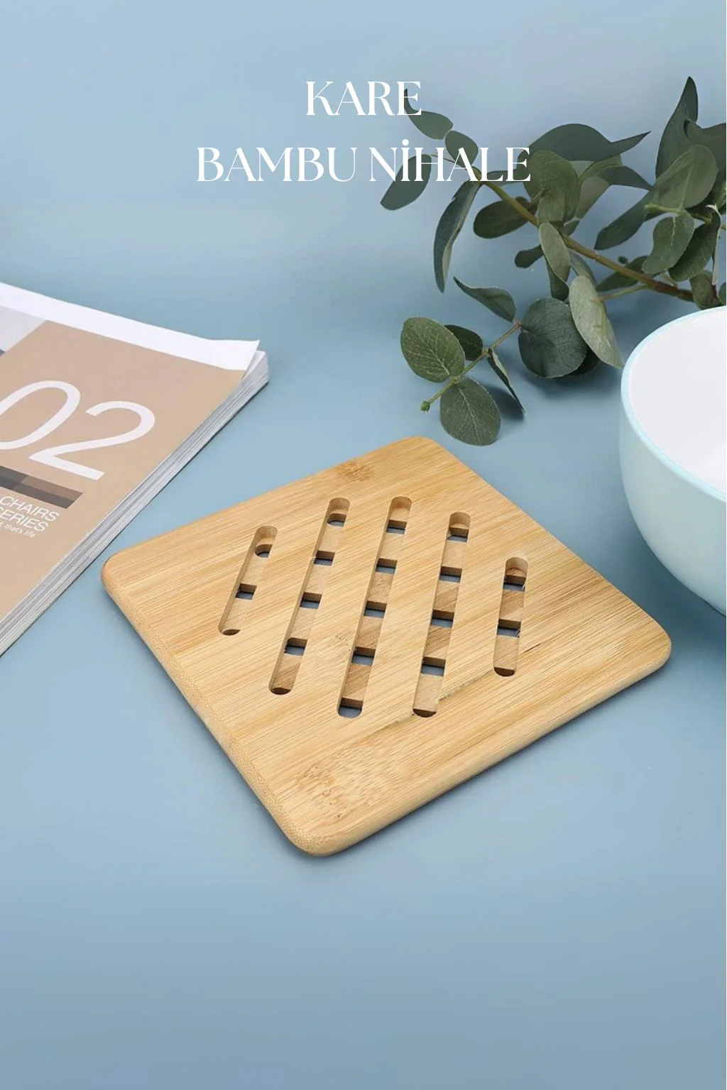 Bambu Nihale Kare 16,5 cm – Sıcak Tabaklar İçin Isıya Dayanıklı Nihale