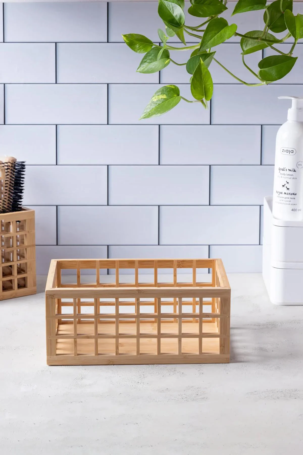 Bambu Organizer Büyük Dolap İçi Düzenleyici Sepet - 18x26 cm