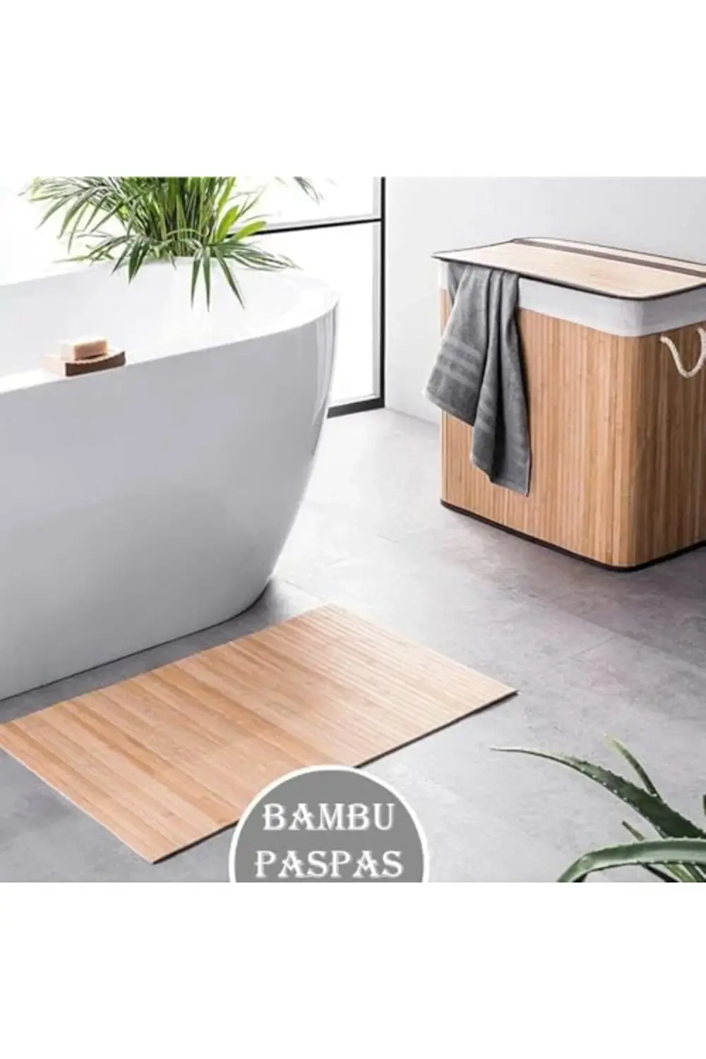 Bambu Paspası, Duş ve Küvet için Kaymaz Mat, Çok Amaçlı Kullanım