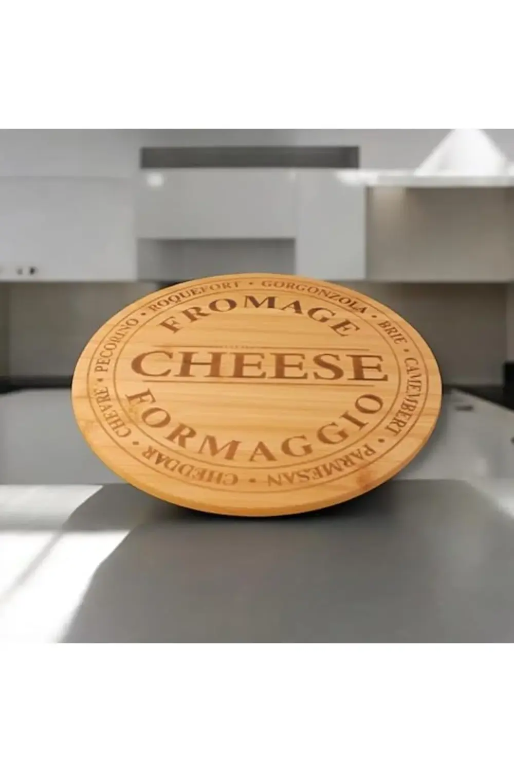Bambu Peynir ve Kesim Sunum Tahtası Yuvarlak 27,5cm*27,5cm*1,5cm