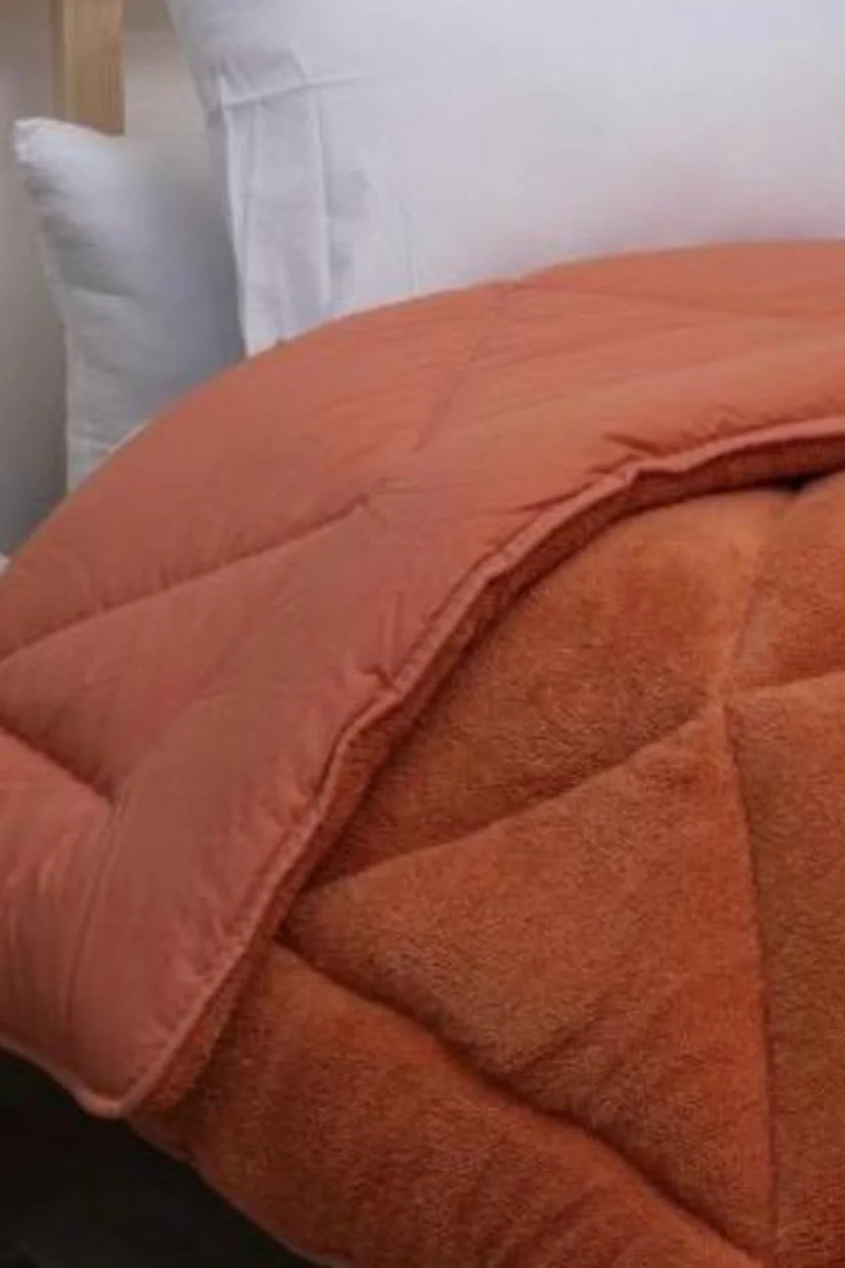 Bambu Premium Kiremit Renk %100 Pamuk Kumaş Silikon Dolgulu Yorga