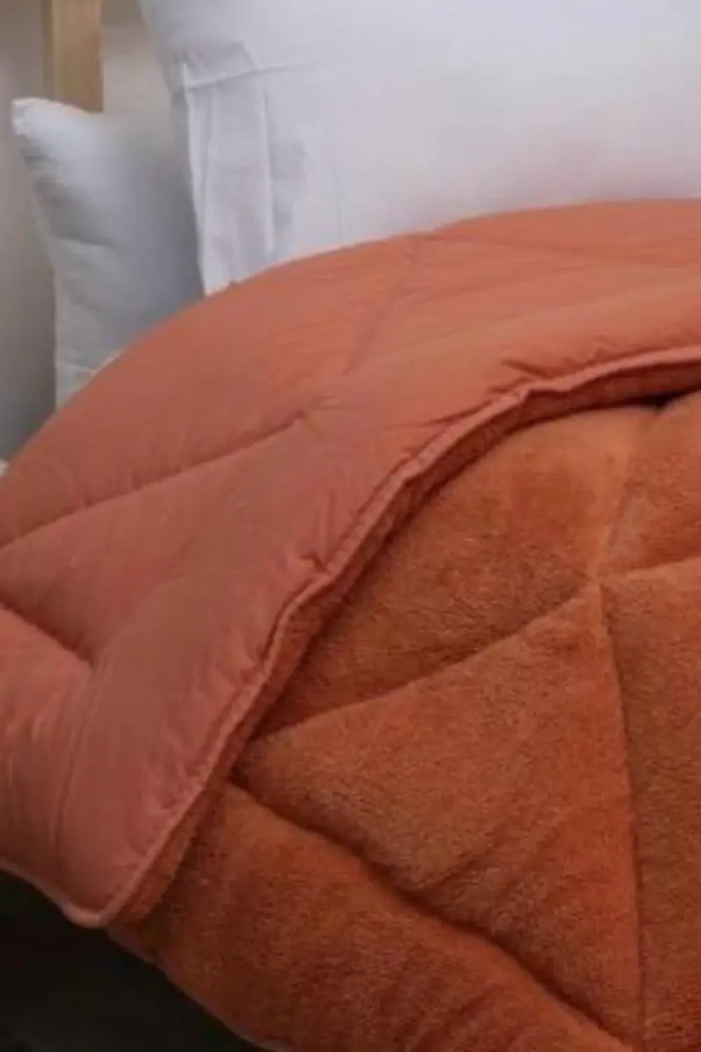 Bambu Premium Kiremit Renk %100 Pamuk Kumaş Silikon Dolgulu Yorga