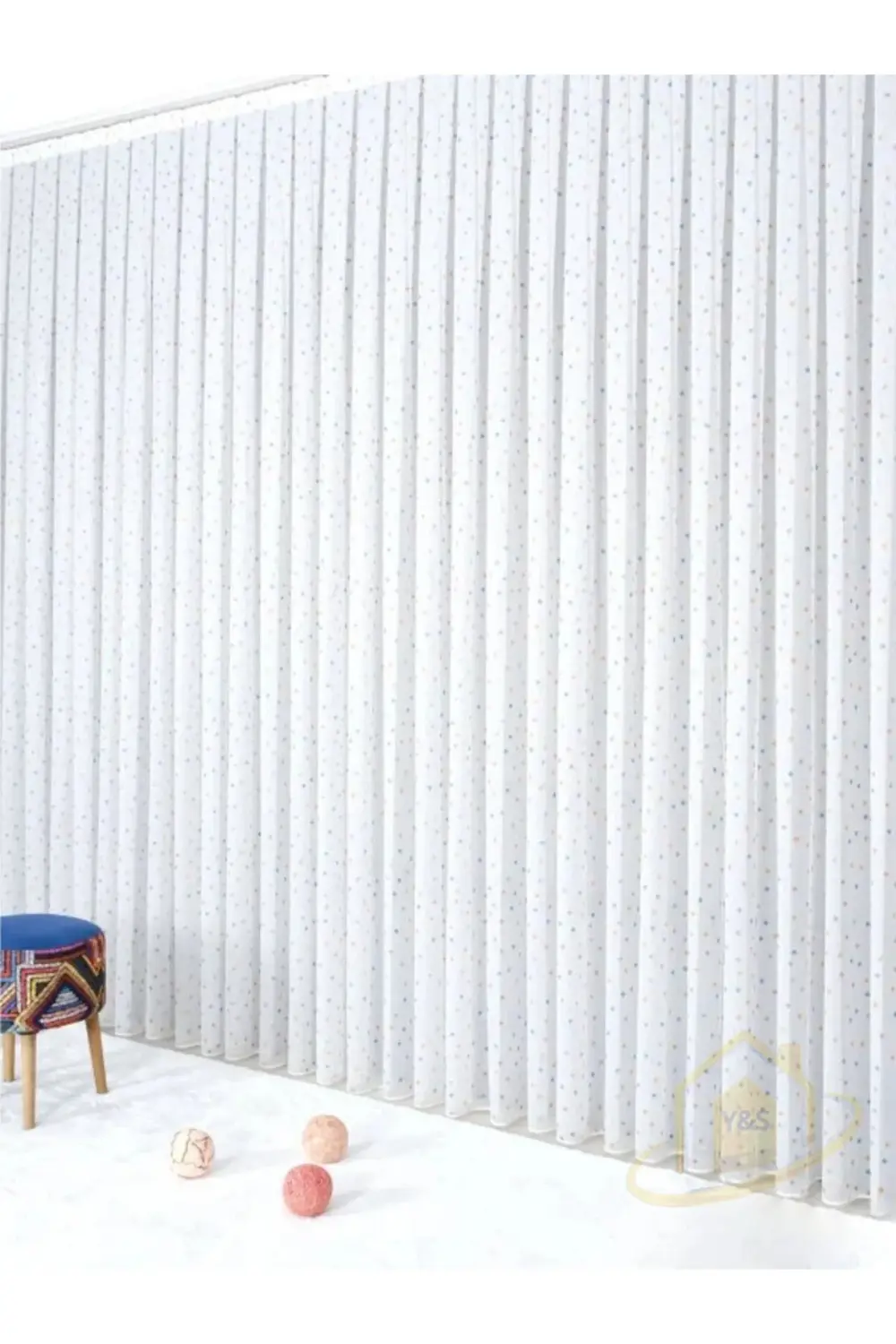 Bambu Rovina Puantiyeli Bebek-Çocuk Odası ve Mutfak Renkli Modern