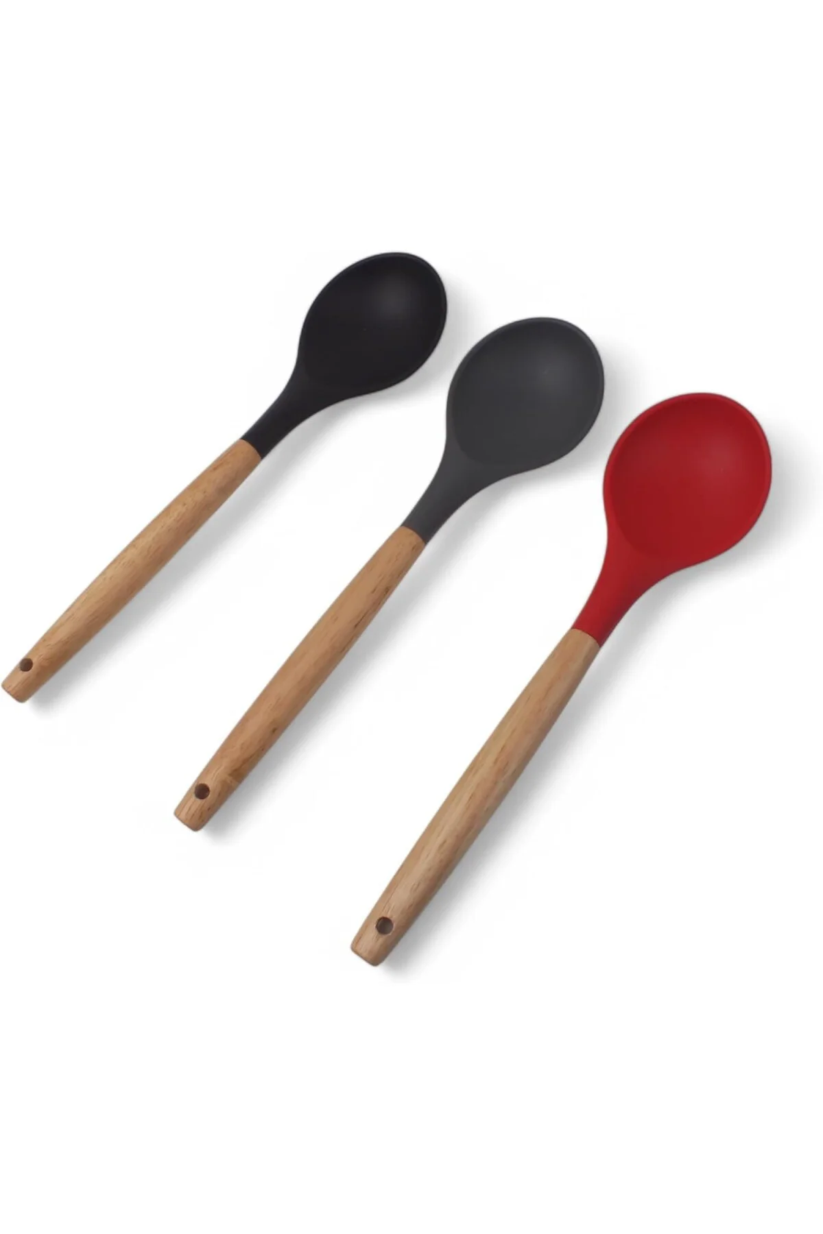 Bambu Saplı Silikon Servis Kaşığı, Bambu Uzun Silikon Servi Kaşığ