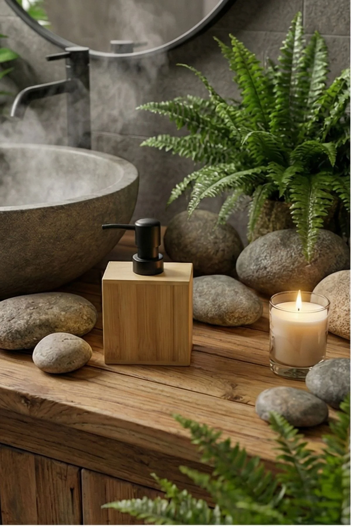 Bambu Siyah Kapaklı Basmalı Sabunluk Bambu Siyah Kapaklı Basmalı Sabunluk