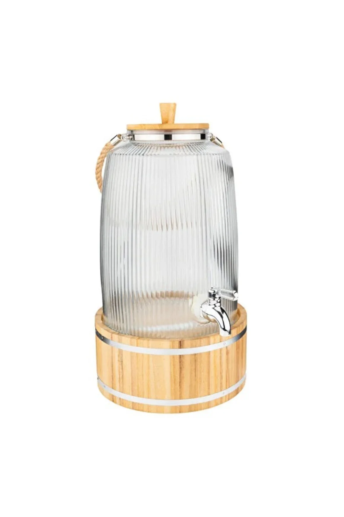 Bambu Standlı 3 Lt Cam Sebil