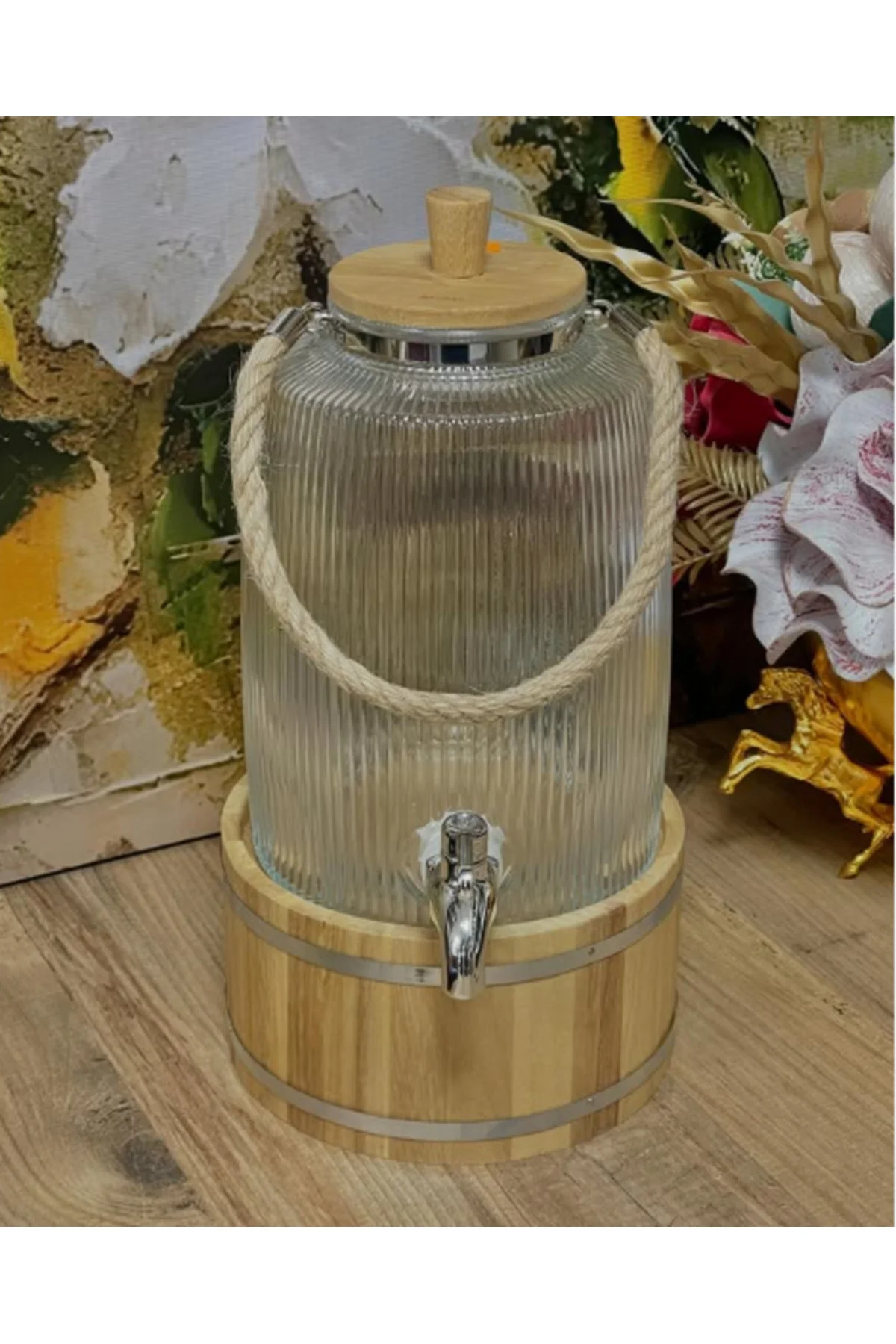 Bambu Standlı Cam Sebil