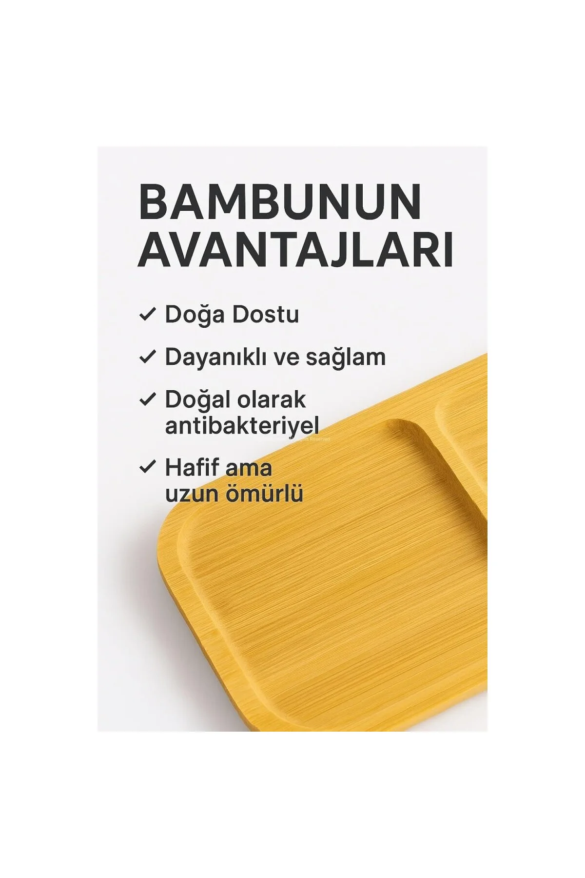 Bambu Sunum Tabağı Çerezlik Doğal Ahşap Şık ve Dayanıklı Sunumluk