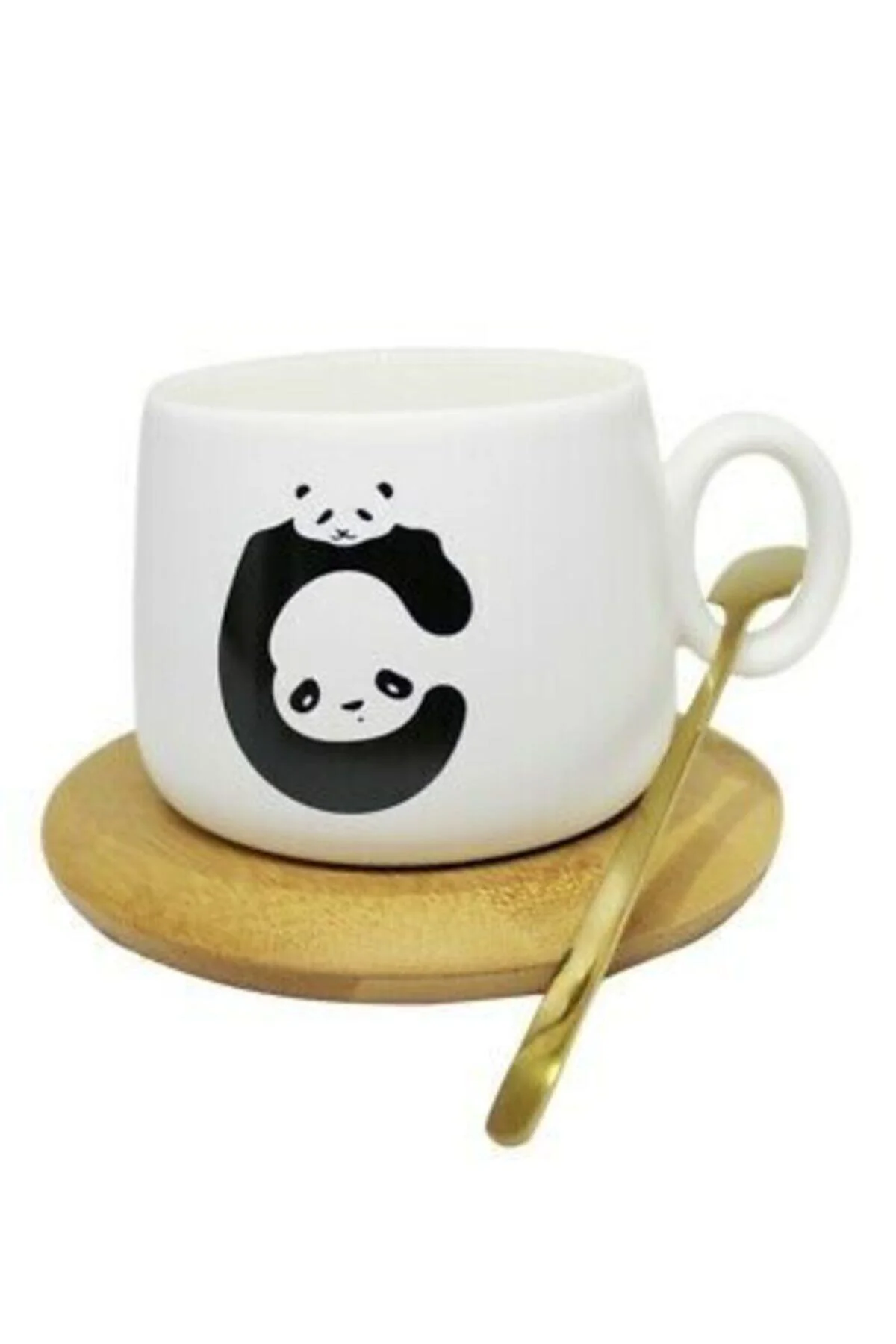 Bambu Tabaklı Panda Kupa