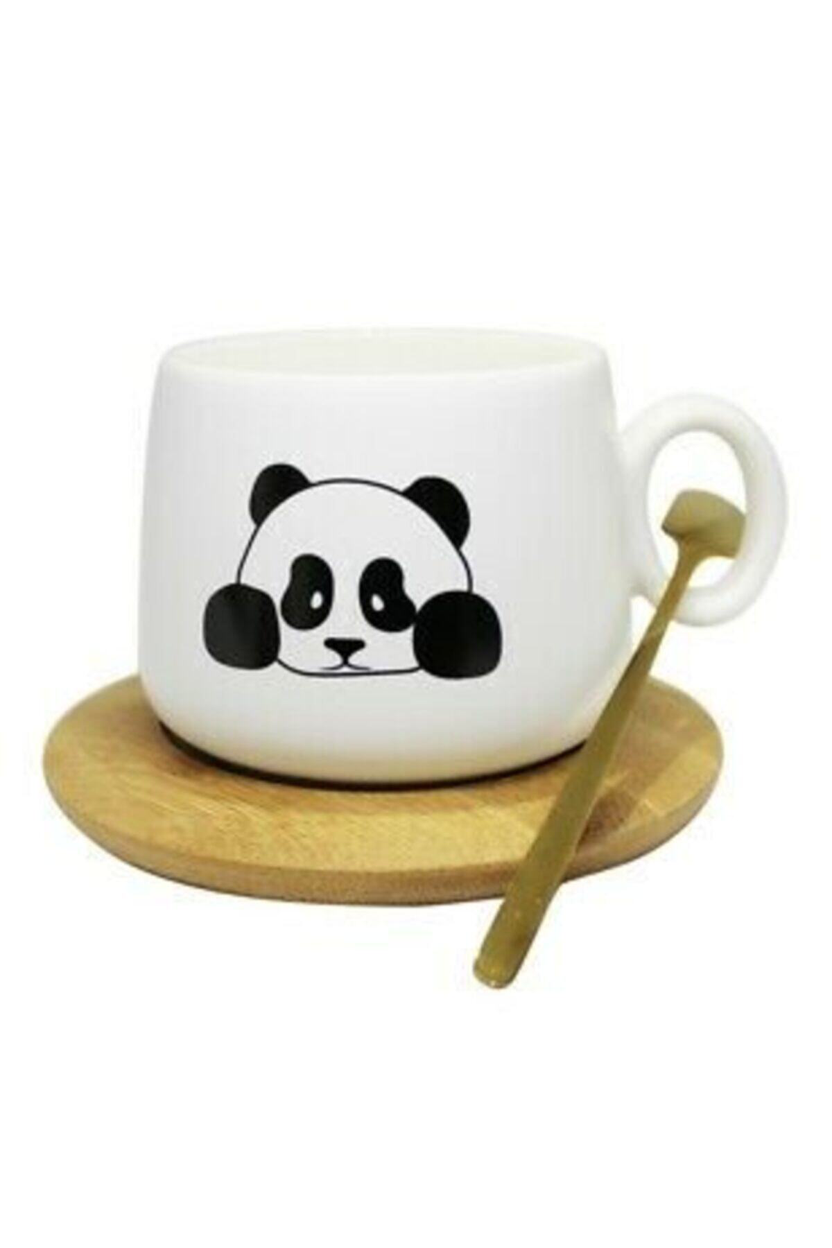 Elif Aksesuar Bambu Tabaklı Panda Kupa