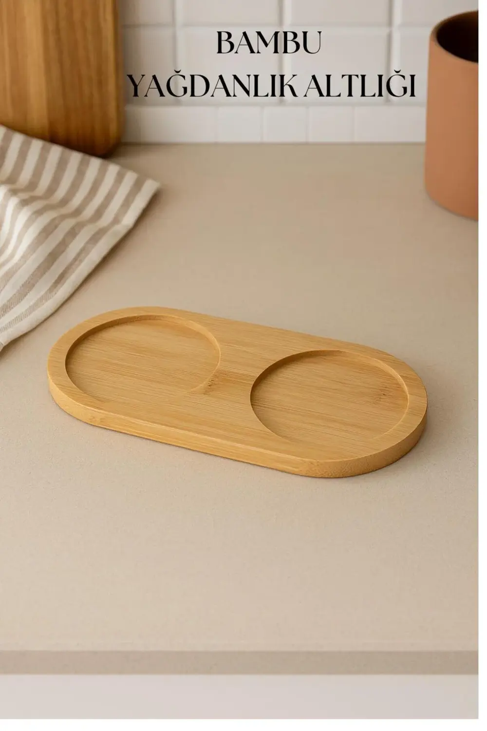 Bambu Yağdanlık Altlığı Çift Yuvalı 9x19 Cm Bambu Yağdanlık Altlığı Çift Yuvalı 9x19 Cm