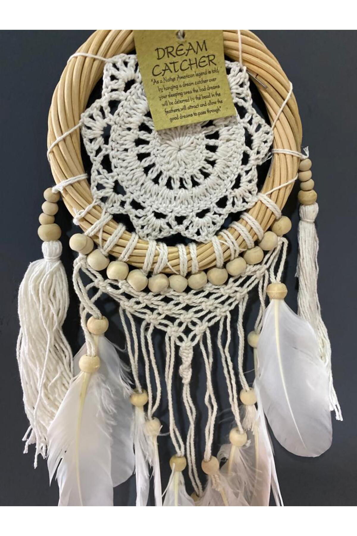 Elif Aksesuar Bambulu Dream Catcher Düş Kapanı 12X52cm