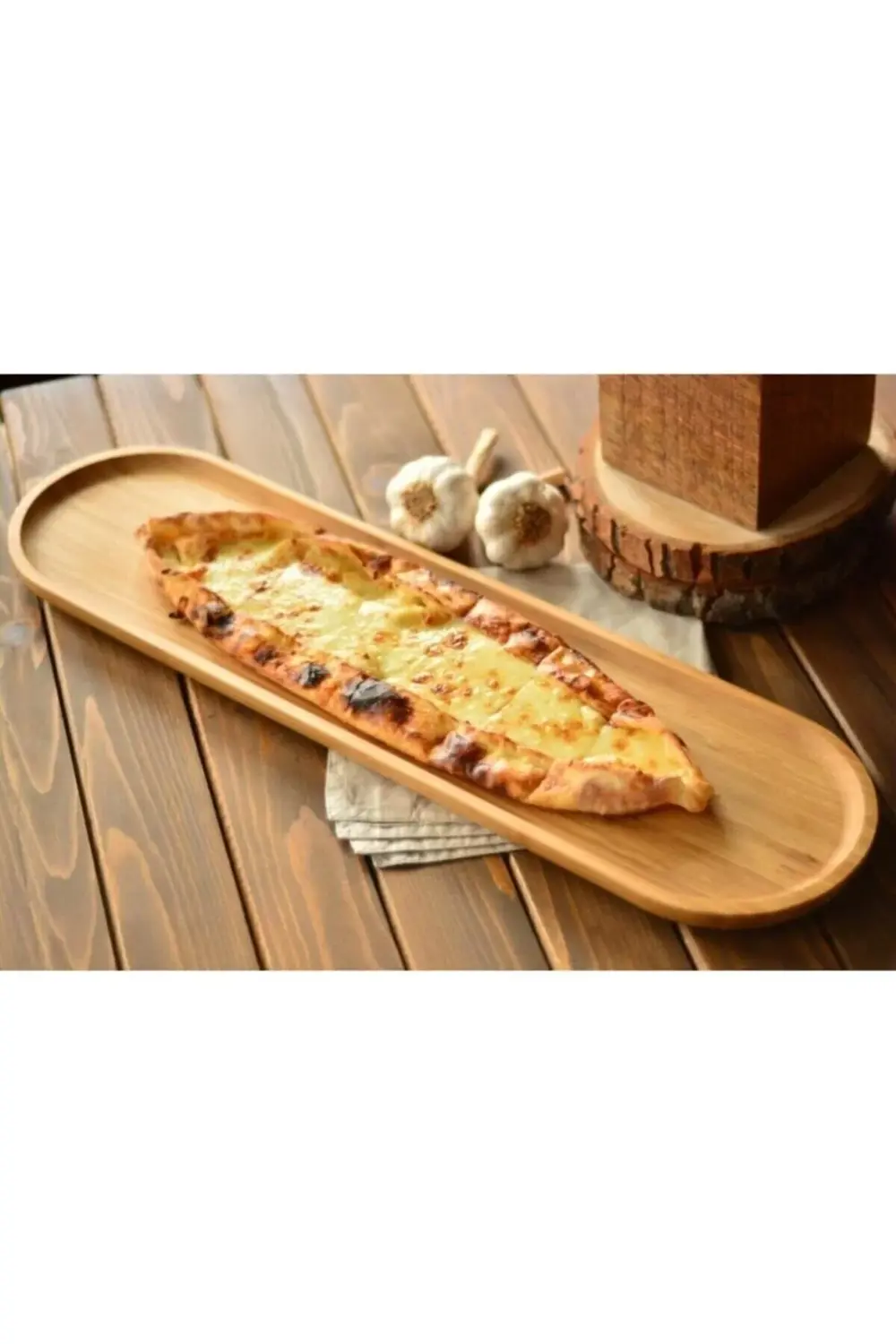 Bambum Bej Latte Uzun  Dikdörtgen Servis Tepsisi B2880 60x17cm