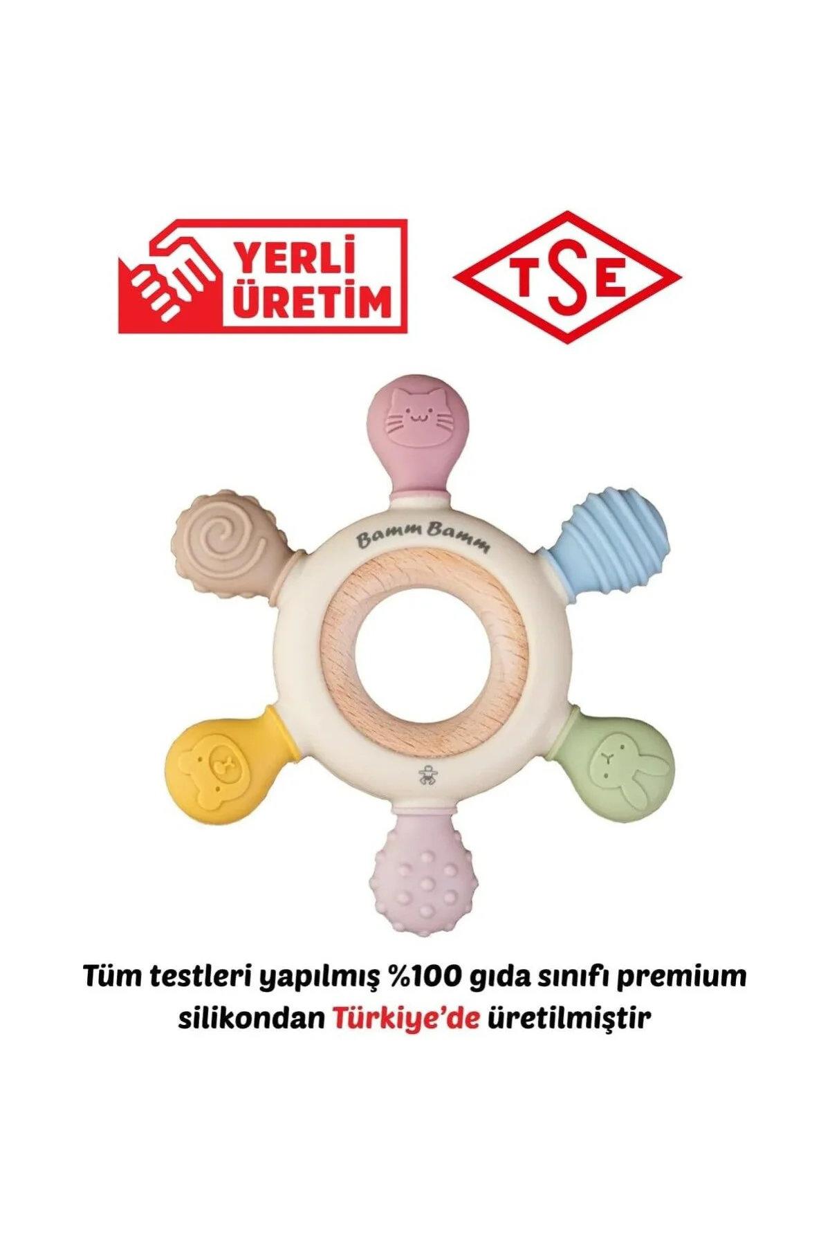 Bamm Bamm Diş Kaşıyıcı Yerli Üretim Silikon Hafif ve Rahat Kavran