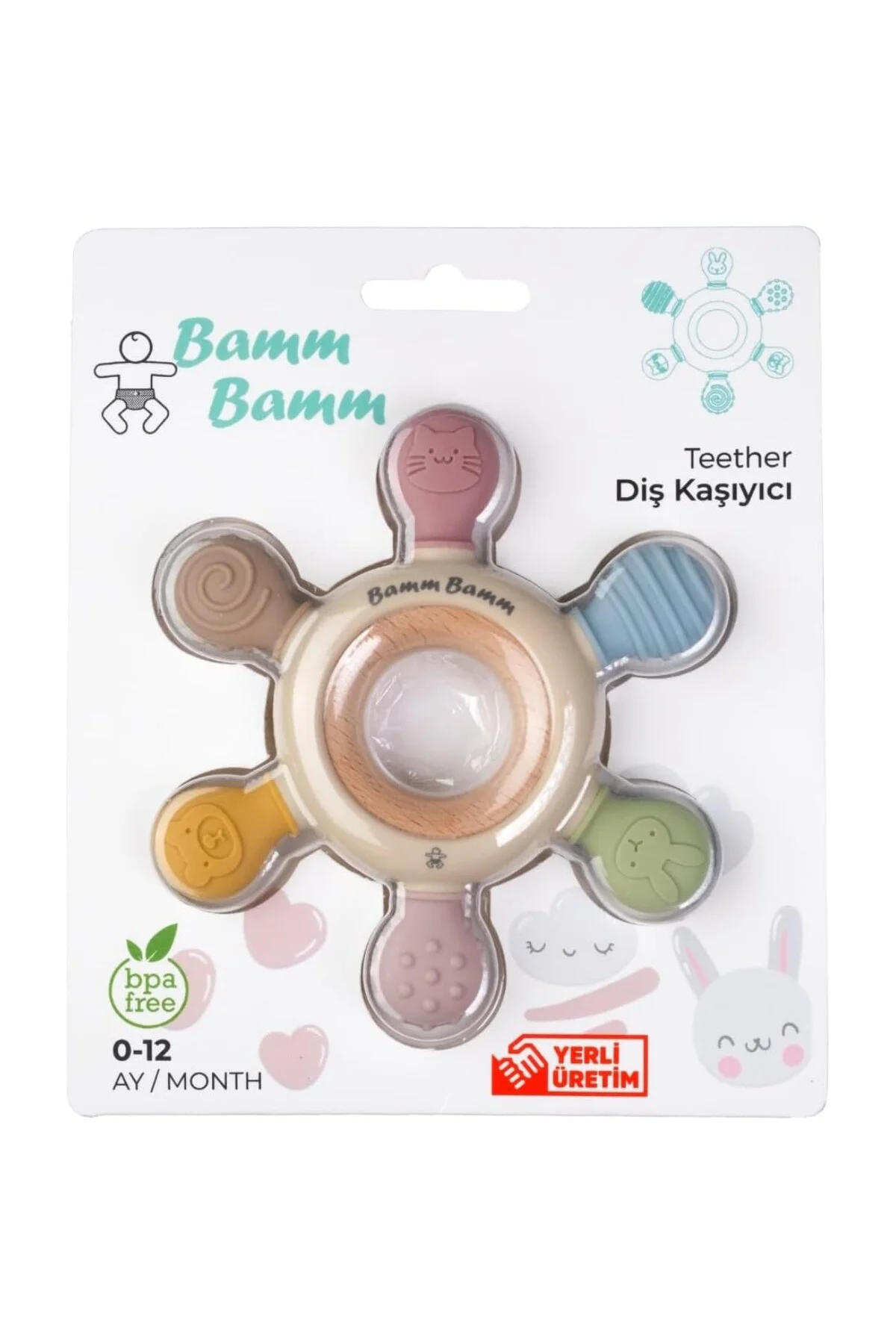 Bamm Bamm Diş Kaşıyıcı Yerli Üretim Silikon Hafif ve Rahat Kavran