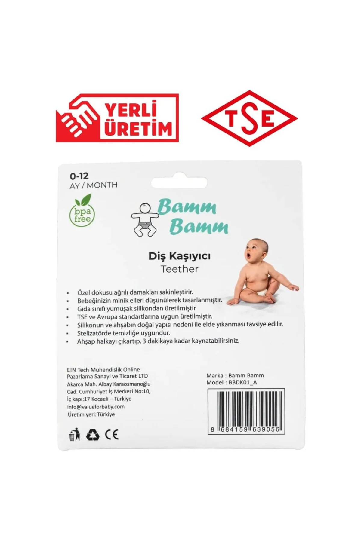 Bamm Bamm Diş Kaşıyıcı Yerli Üretim Silikon Hafif ve Rahat Kavran