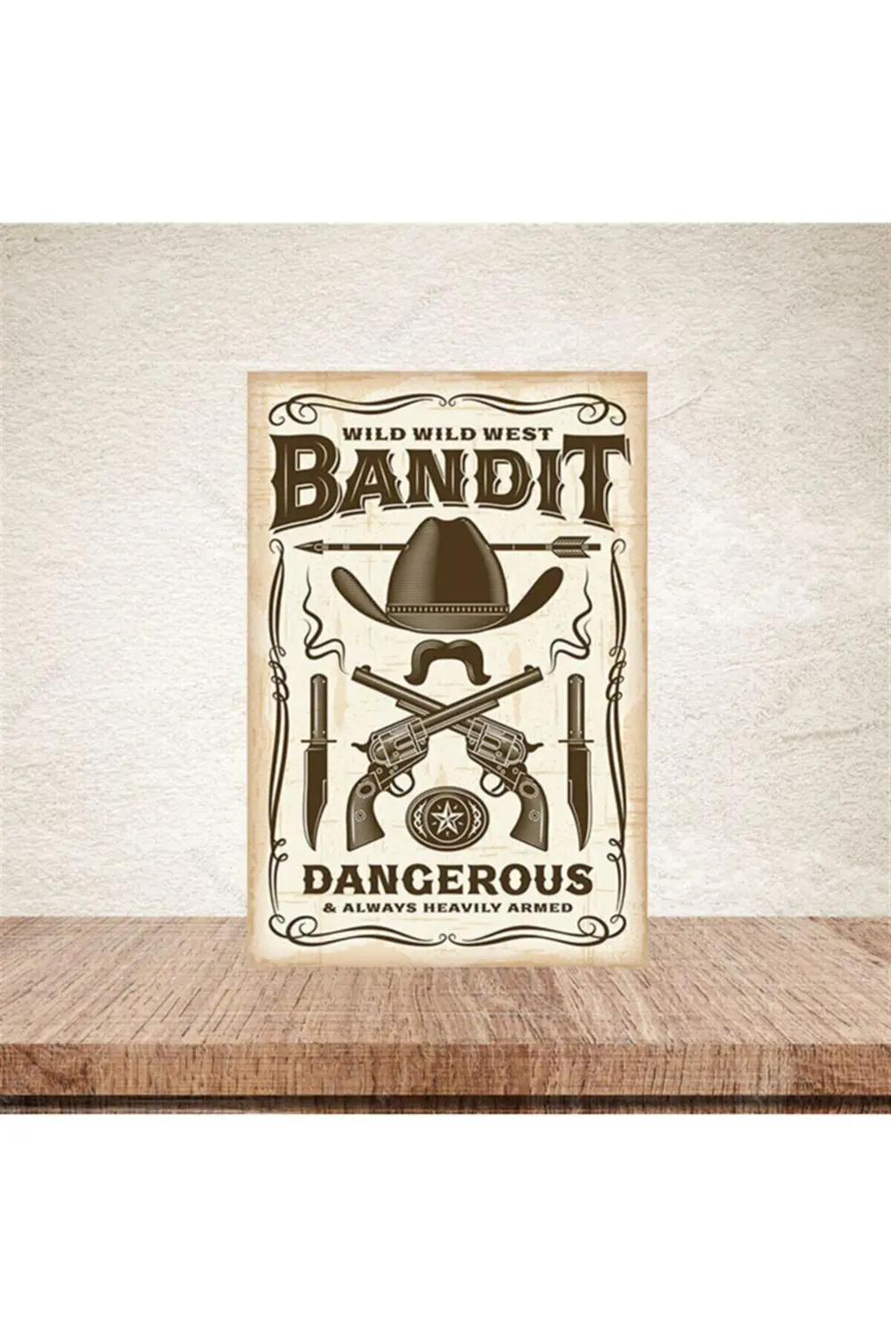 Bandit Dangerous 20-30 Cm Retro Ahşap Poster Bandit Dangerous 20-30 Cm Retro Ahşap Poster