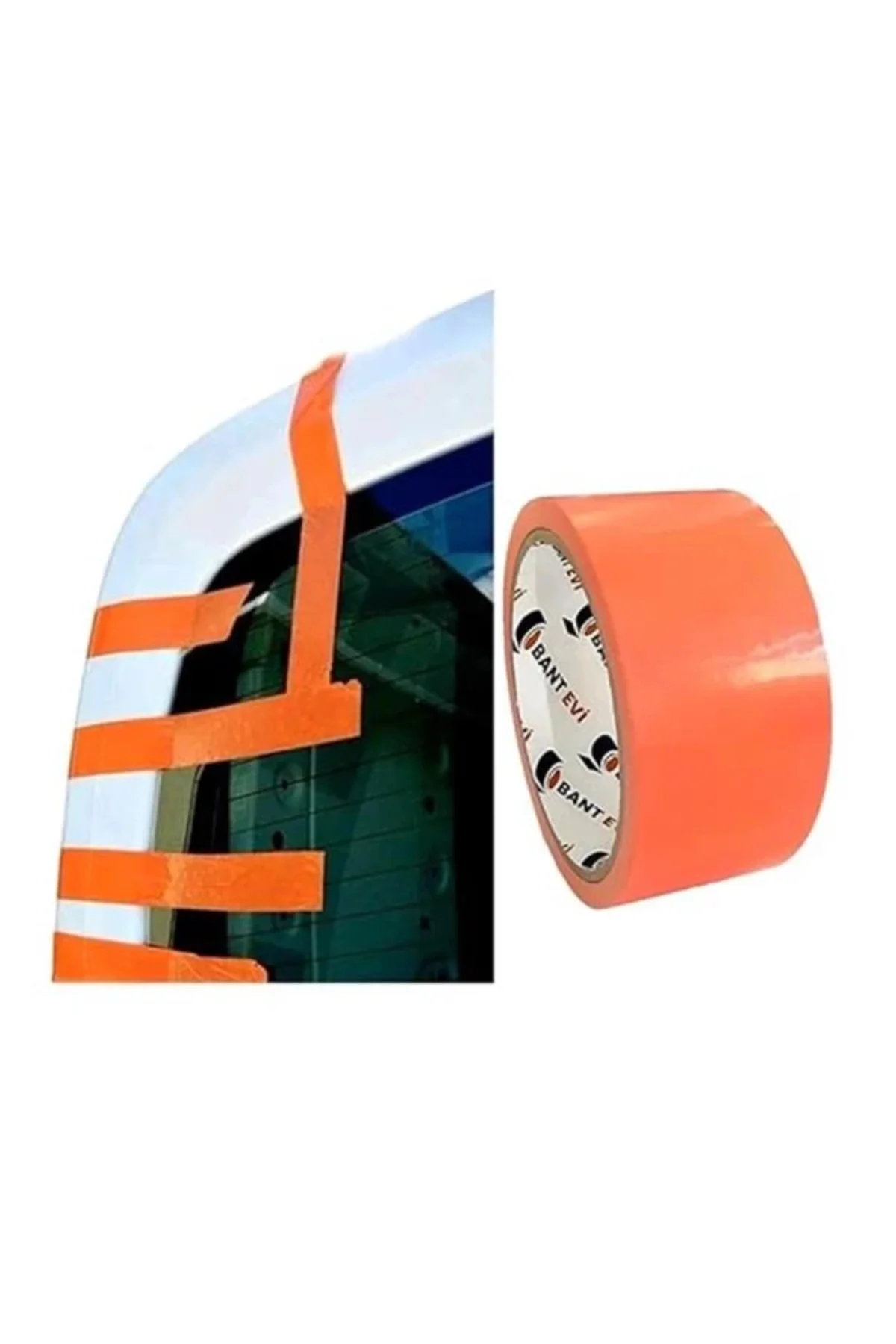 Bant Evi Cam Montaj Bandı 50Mmx33M İz Bırakmayan Oto Cam Sabitleme Bandı 5Cm (Turuncu)