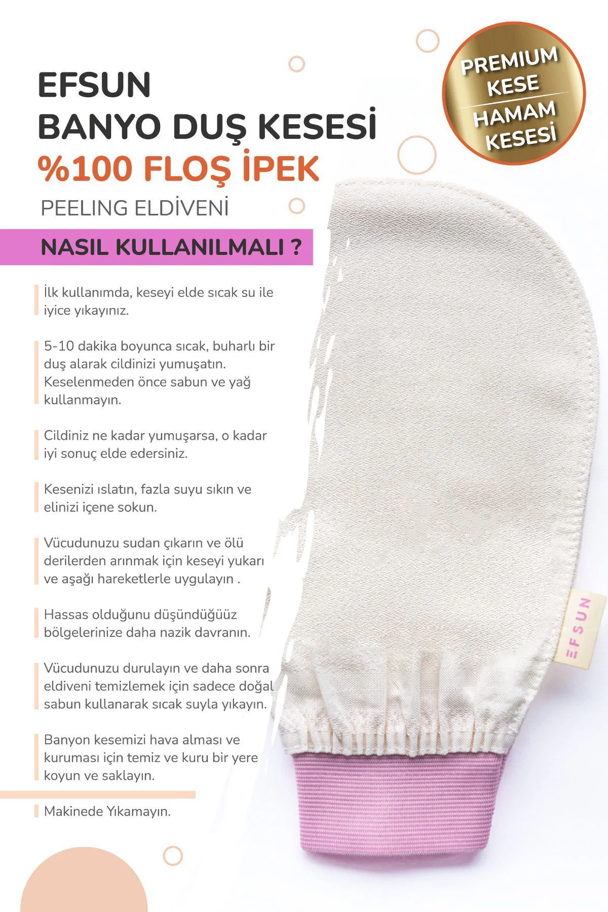 Banyo Duş Kesesi Peeling Eldiveni %100 Floş Ipek Kese, Hamam Kese