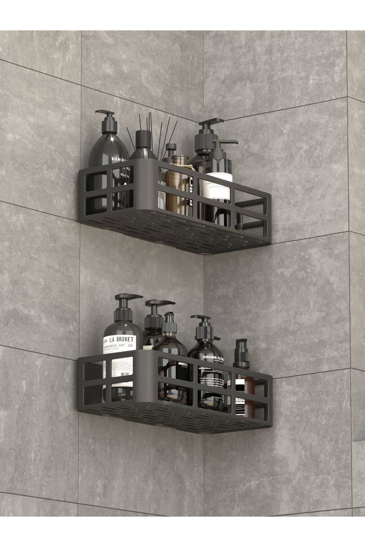 Costurera  Banyo Duş Rafı 2'Li Yapışkanlı Ve Deliksiz Duş Organizer Suya Day