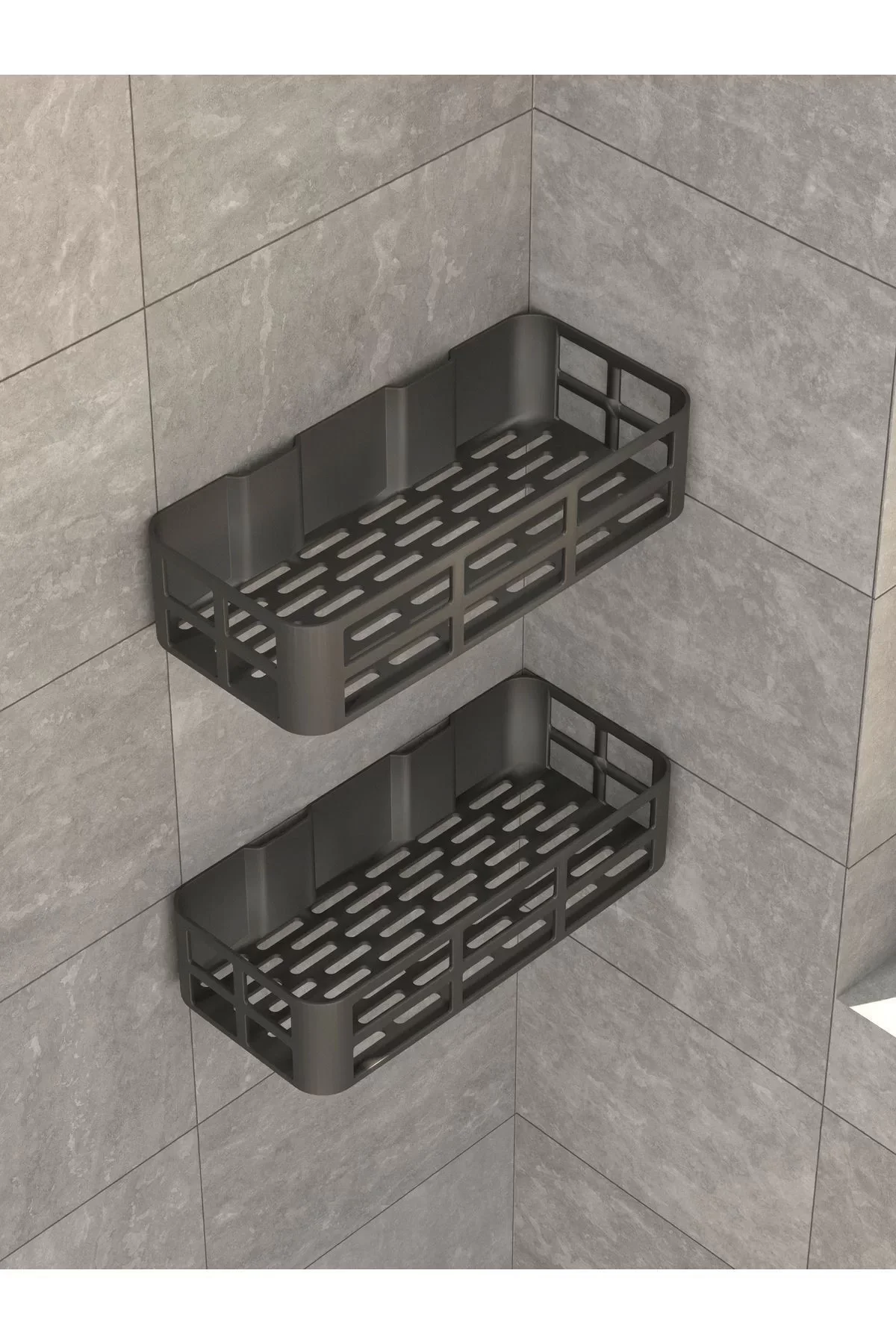 Banyo Düzenleyici Organizer Şampuanlık Havlupan Askısı Havluluk Siyah Banyo Duş Rafı Mutfak Rafı