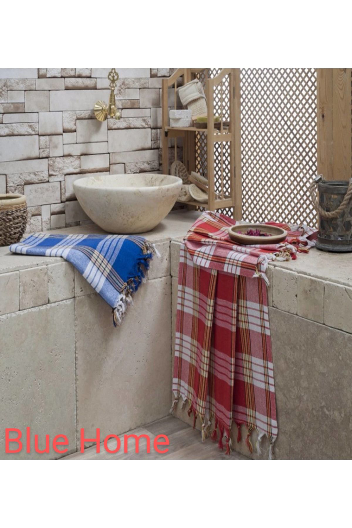 Blue Home Banyo Hamam Peştamal -Spa-Plaj / Ebat: 80X150 - Mavi