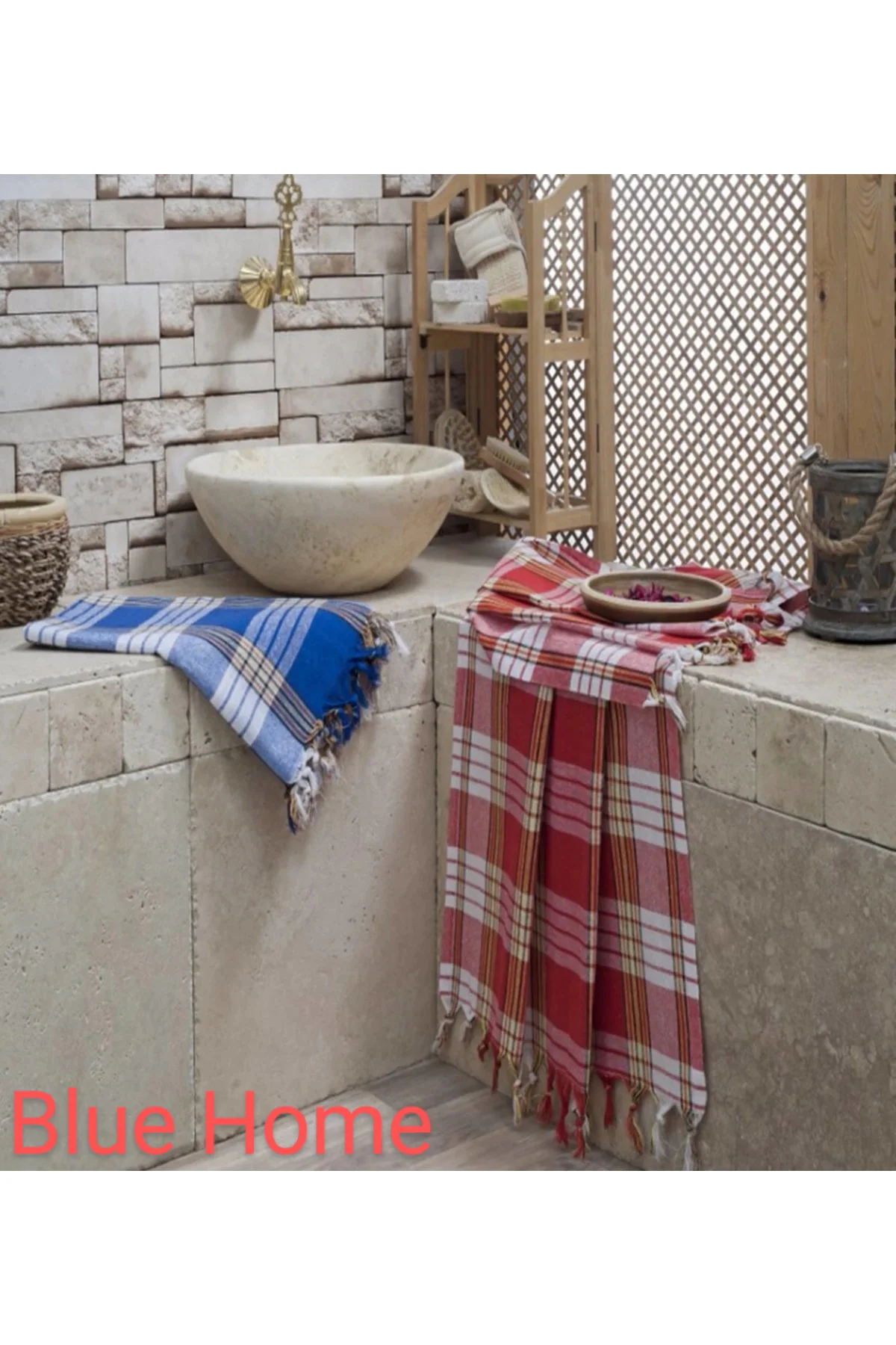 Banyo Hamam Peştamal -spa-plaj / Ebat: 80x150 - Mavi