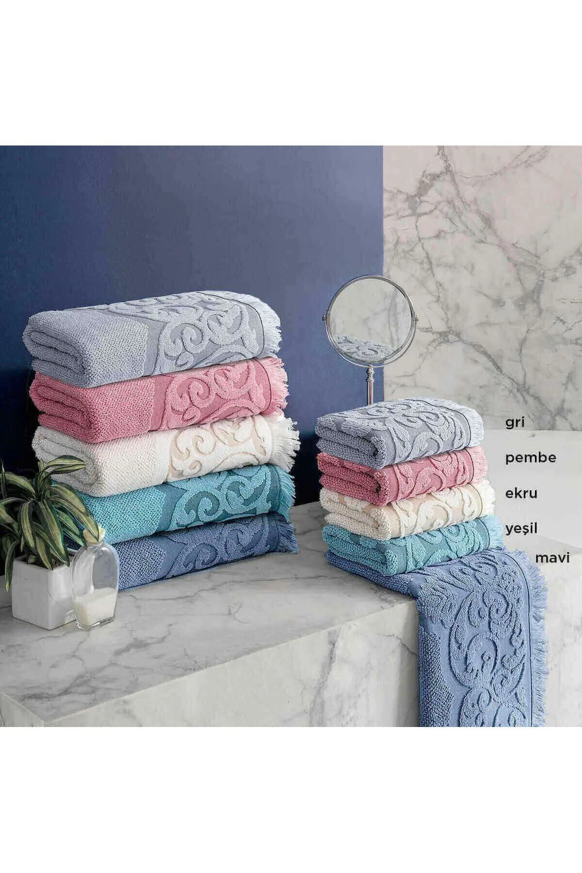 Banyo Havlu 90*150 Cm Tomris Pembe