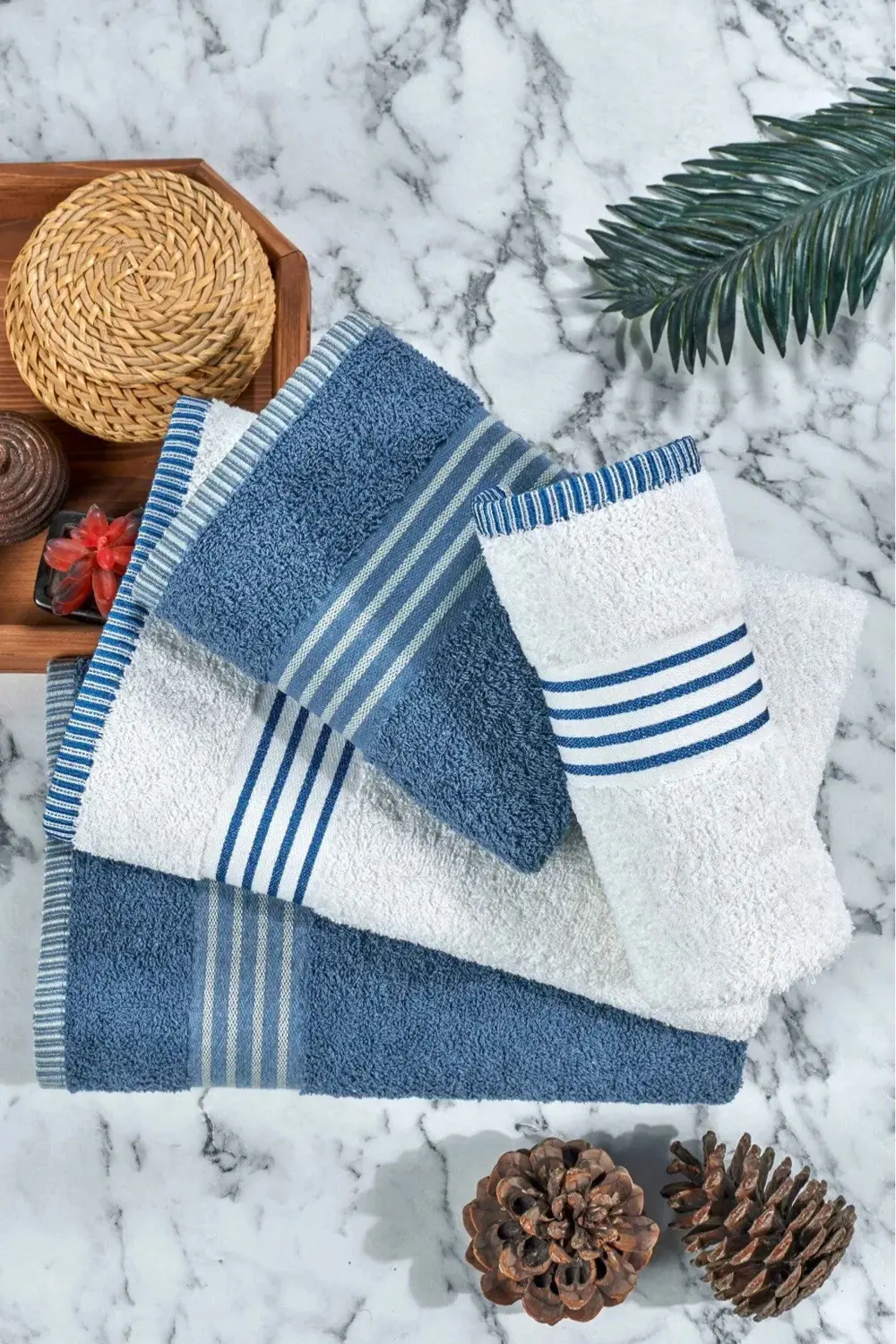 Banyo Havlu Seti- Hamam Seti-Banyo Havlusu ve Saç Havlusu Seti (