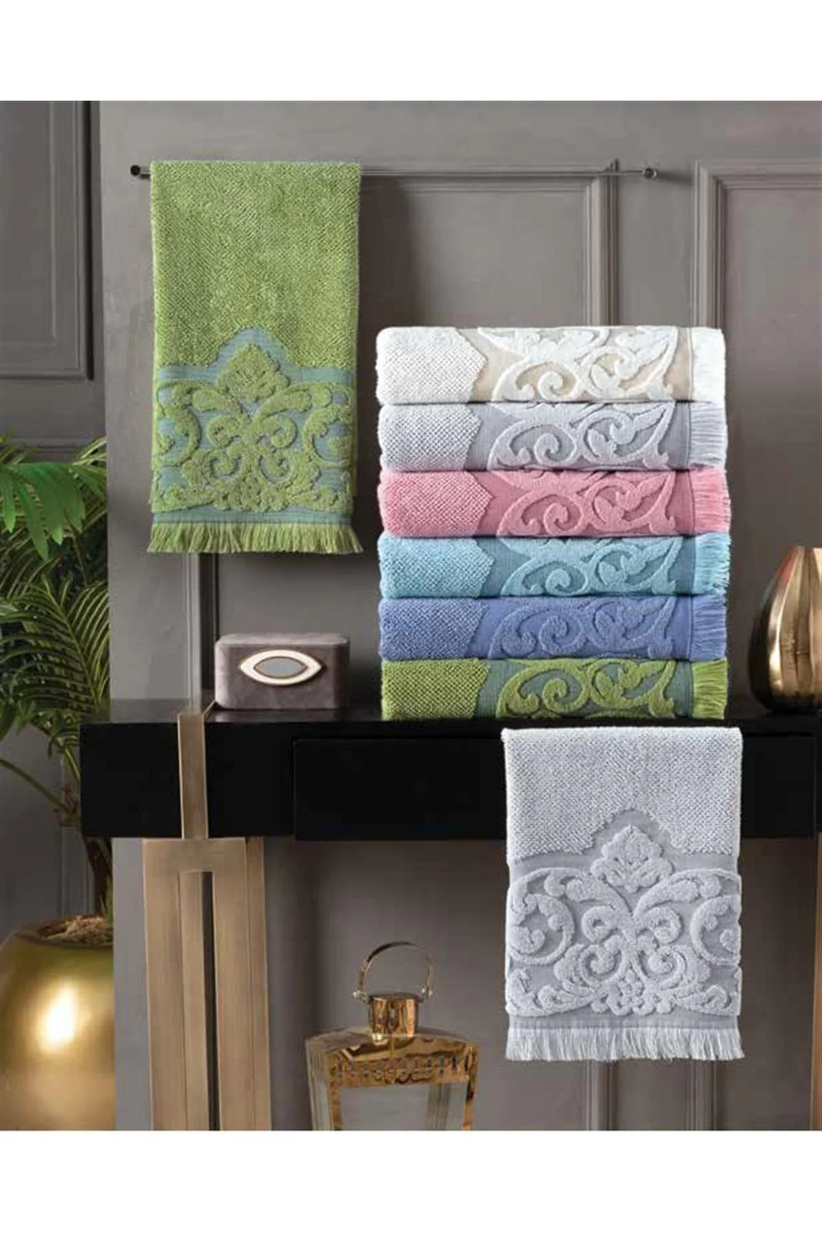 Banyo Havlusu 90*150 Tomris Zeytin Yeşili
