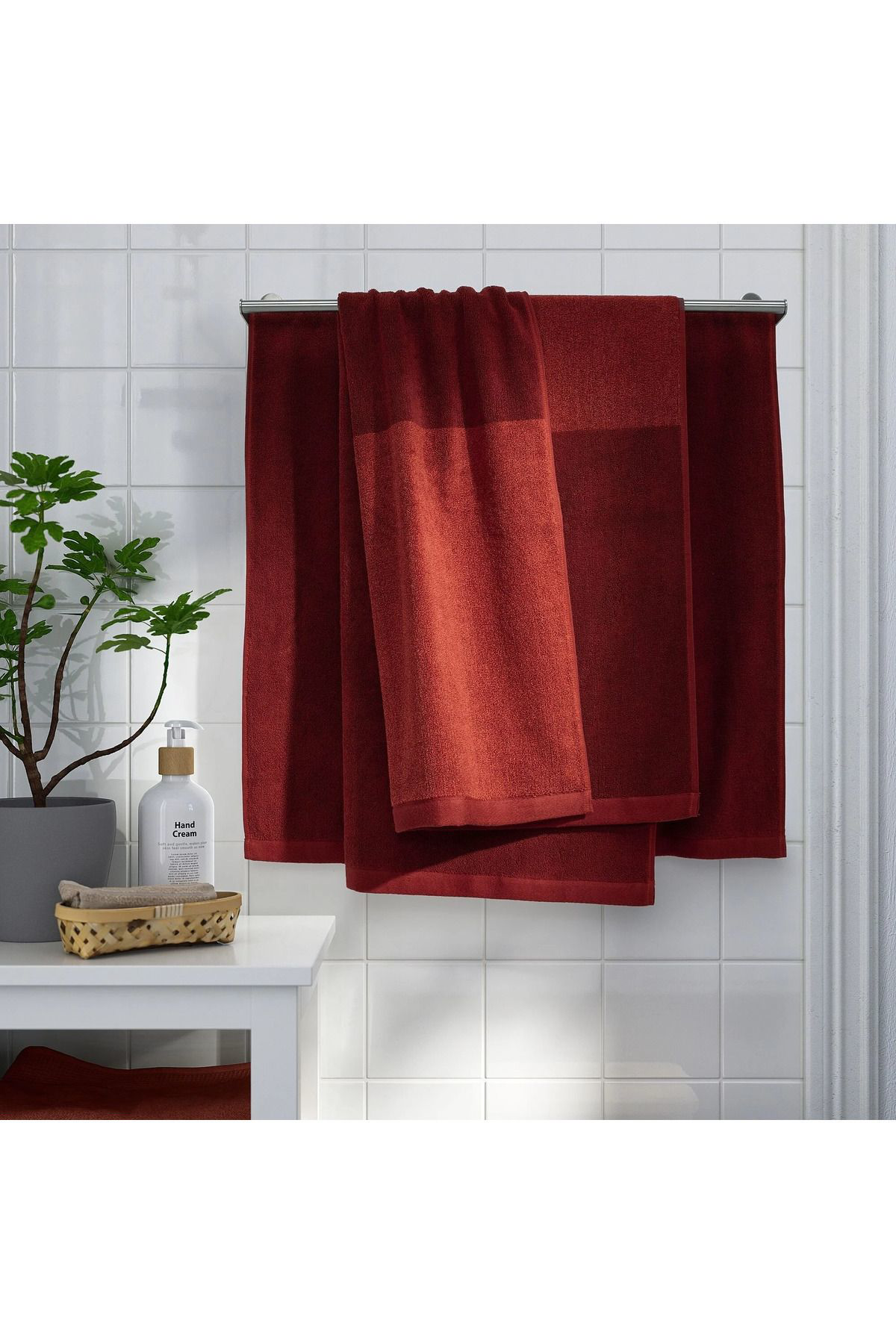 İkea Banyo Havlusu, Kırmızı, 70X140 Cm, Hımlean