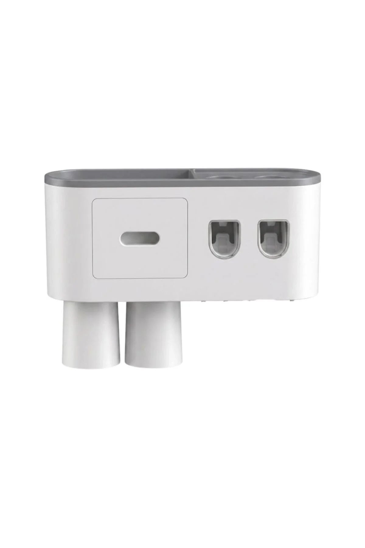 Banyo Organizer Diş Fırçası Tutucu Çift Dispenserli Raflı Çekmece