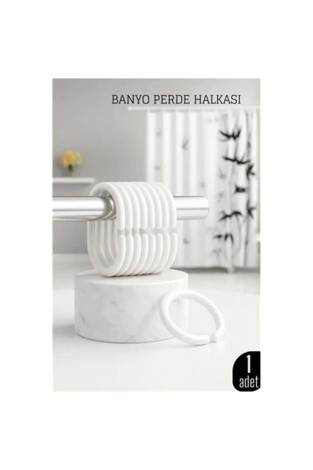 Banyo Perde Halkası Dayanıklı Kolay Takılan Şık Tasarım