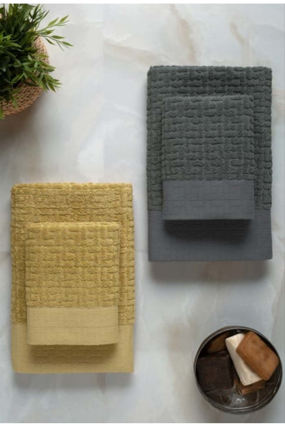 Altınbaşak Banyo Seti Antrasit Hardal