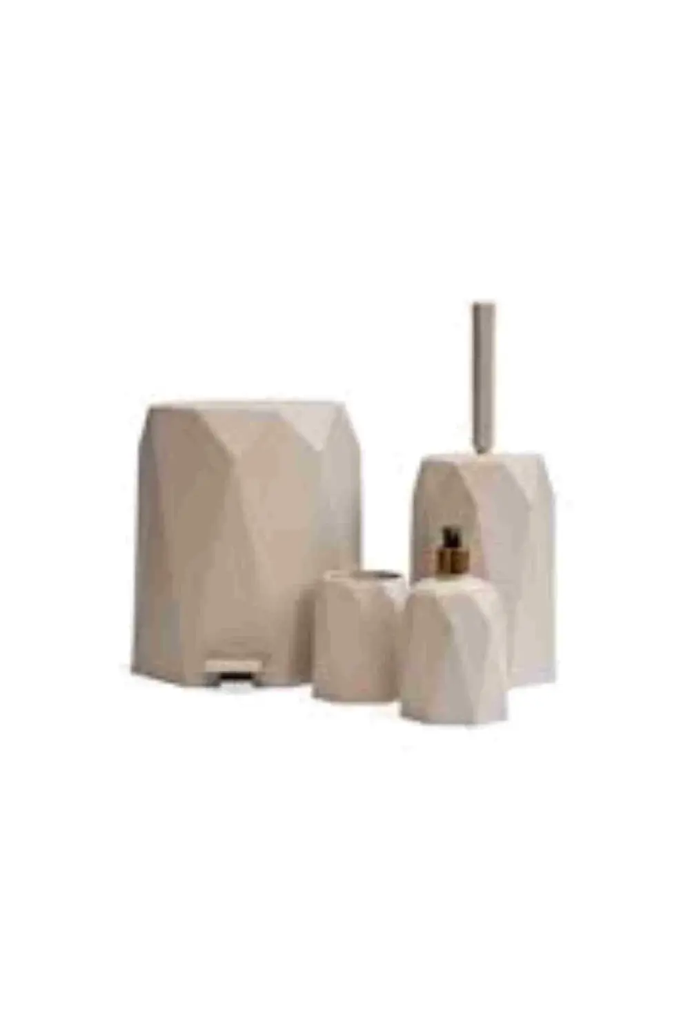 Banyo Seti Plastik 5 Lt Çöp Kovası Tuvalet Fırçası Lavabo Takımı