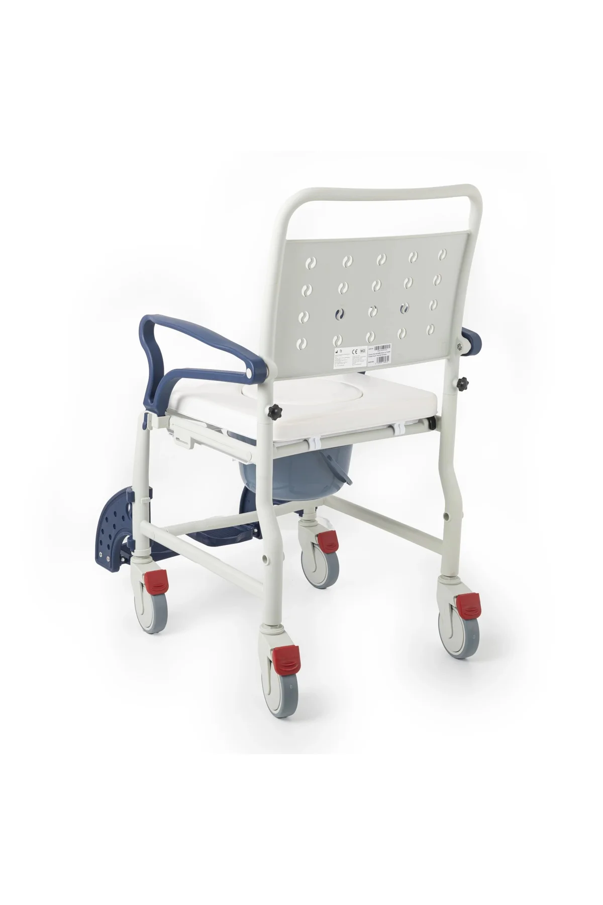 Banyo Tuvalet Sandalyesi Lacivert|Soft Minderli,4 Frenli Teker,Paslanmaz Gövde DM-8088C