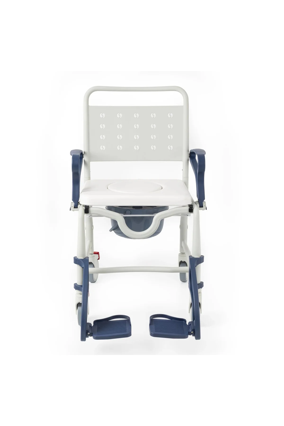 Banyo Tuvalet Sandalyesi Lacivert|Soft Minderli,4 Frenli Teker,Paslanmaz Gövde DM-8088C
