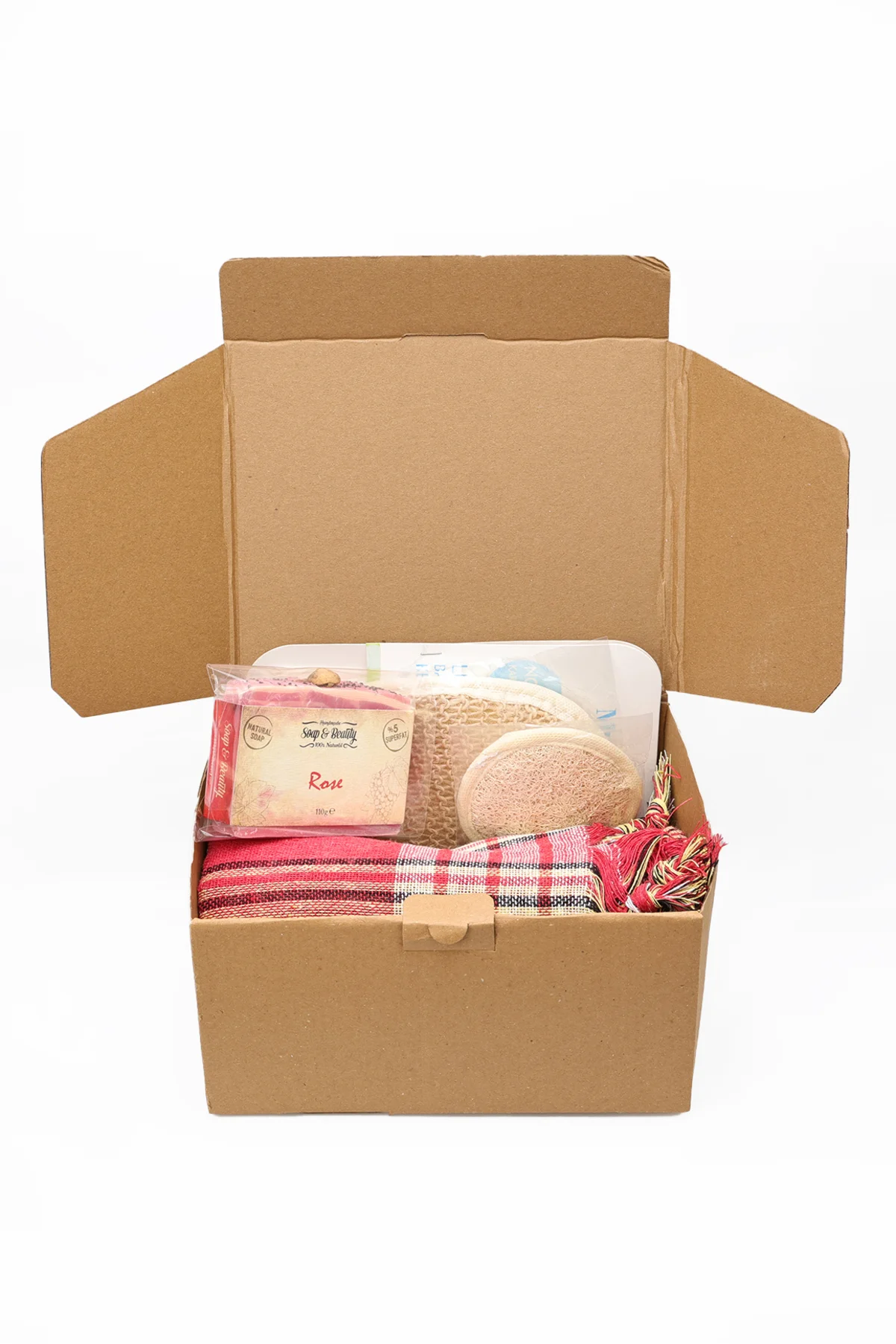 Banyo ve Hamam Seti , Peştemal , Doğal Sabun , Kese ve Lif içerik