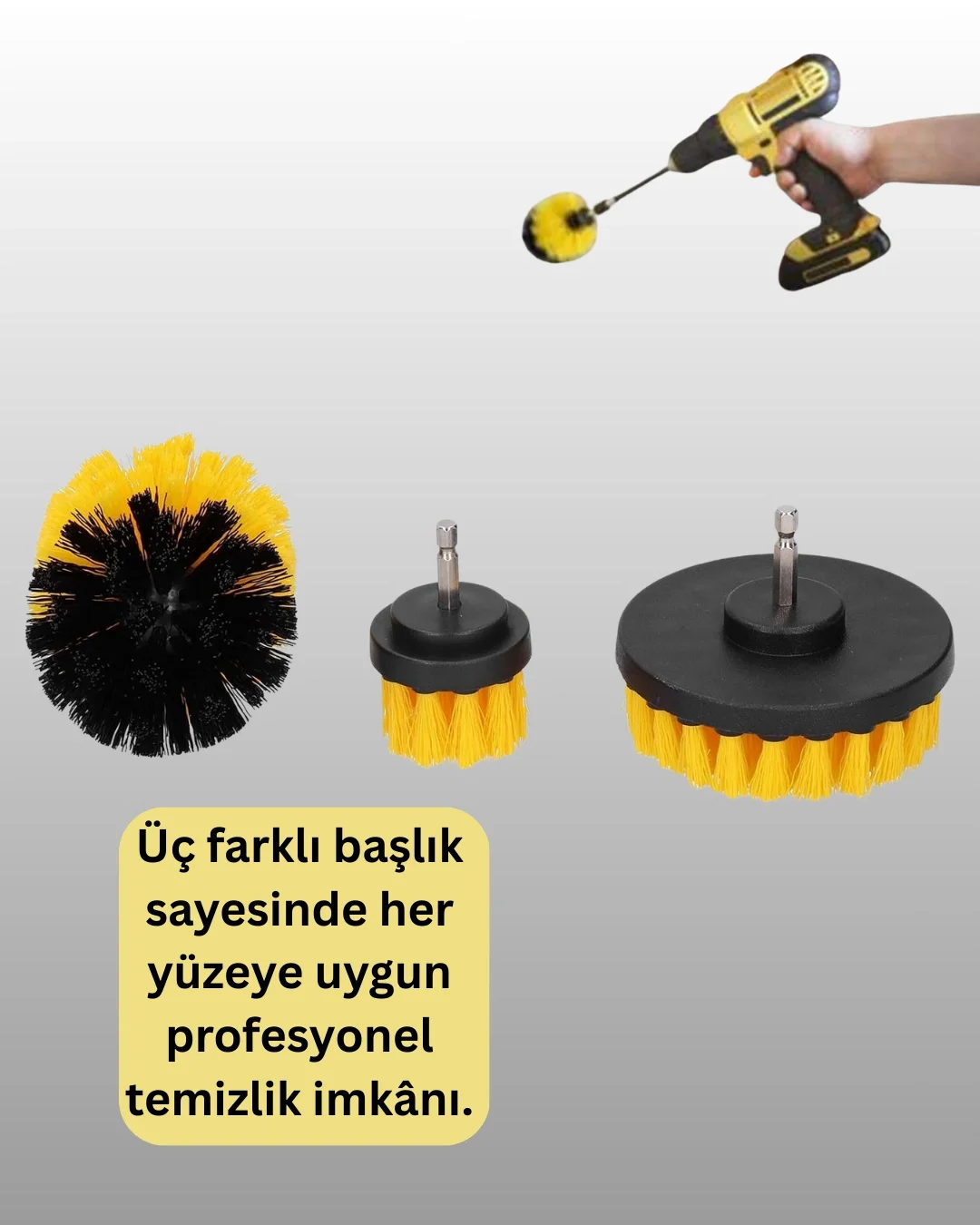 Banyo ve Mutfak İçin Matkap Ucu Temizlik Fırçası 3’lü Set Fiyatı, Yorumları ve Özellikleri