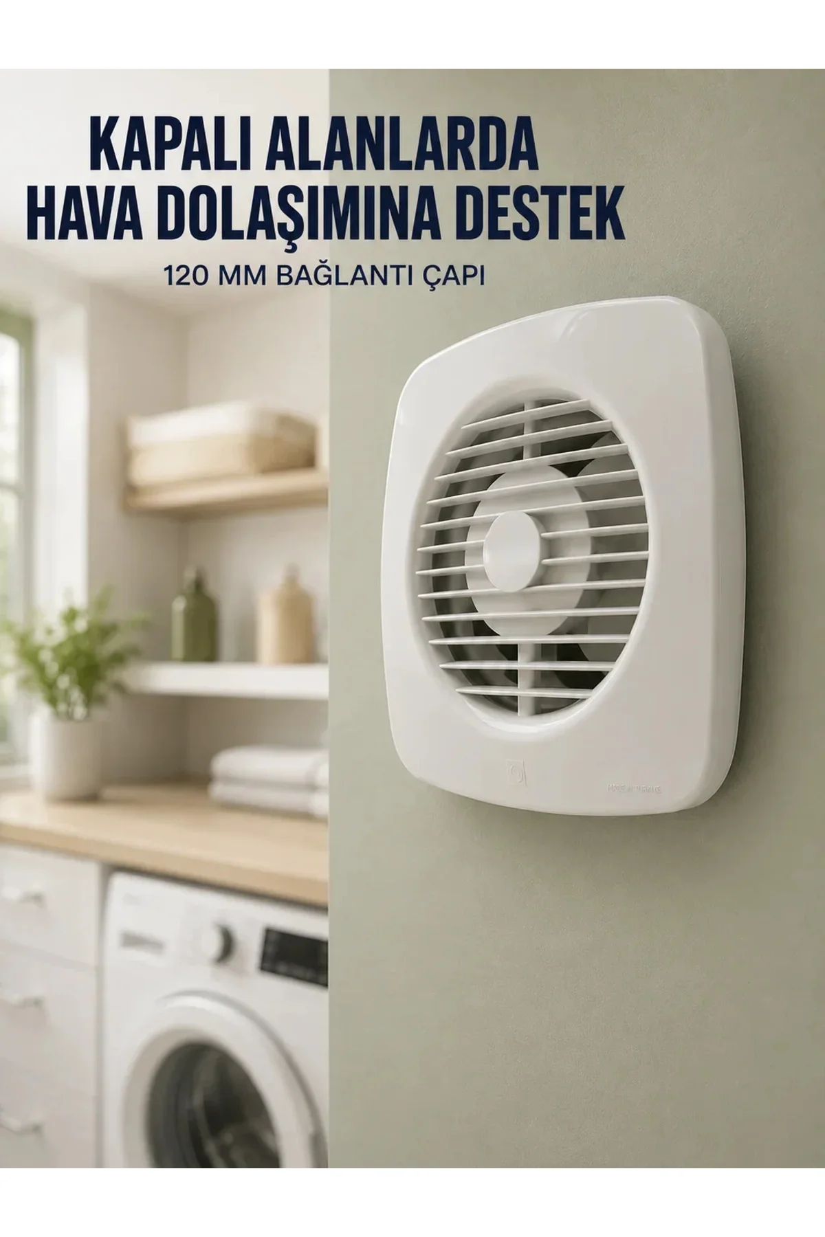 Banyo WC Mutfak Aspiratörü 16 W 120 mm Havalandırma ve Hava Tahliye Fanı