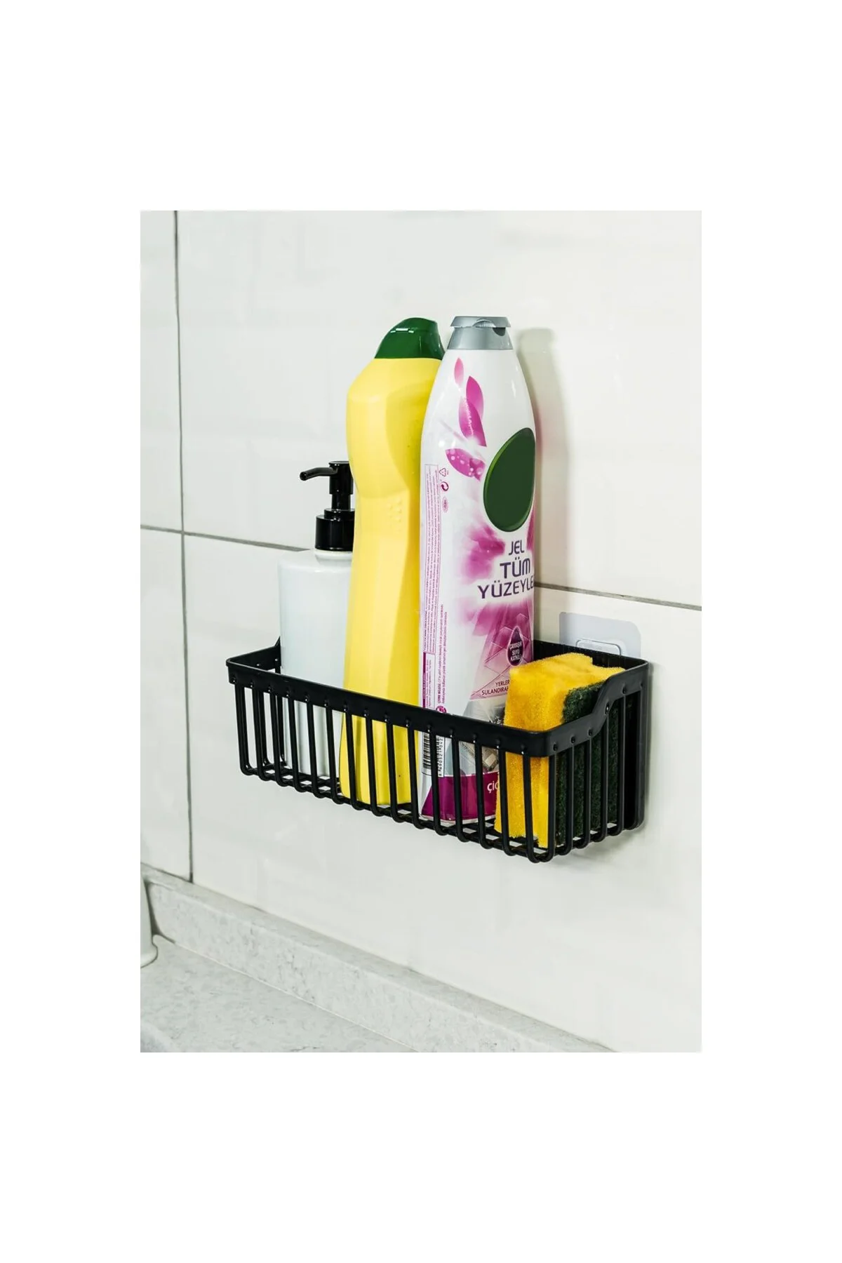 Banyor Yapışkanlı Banyo Rafı, 2'li Banyo Düzenleyici, Duş Rafı Or