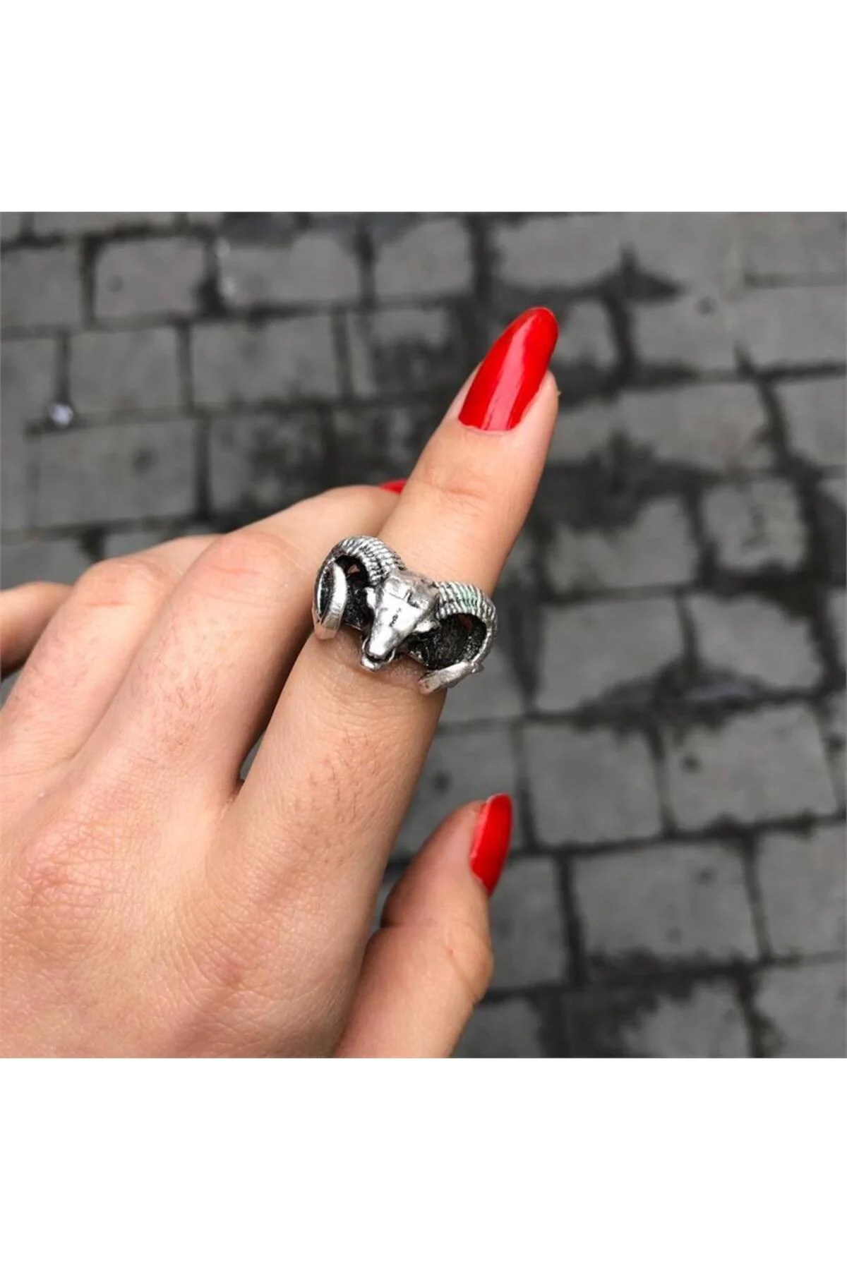Baphomet Face Ayarlanabilir Yüzük
