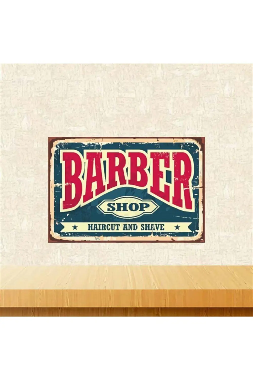 Barber Shop Retro Ahşap Poster Tkfx4205 20-30 cm