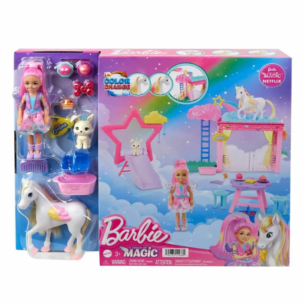 Barbie a Touch of Magic Chelsea ve Pegasus Oyun Seti HNT67 Barbie a Touch of Magic Chelsea ve Pegasus Oyun Seti HNT67
