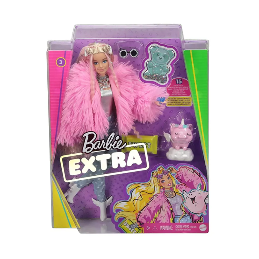 Barbie Extra-Pembe Ceketli Bebek GRN28