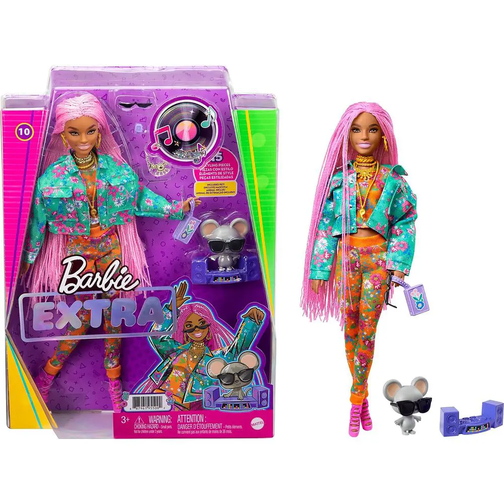 Barbie Extra Pembe Örgü Saçlı Bebek GXF09 Barbie Extra Pembe Örgü Saçlı Bebek GXF09
