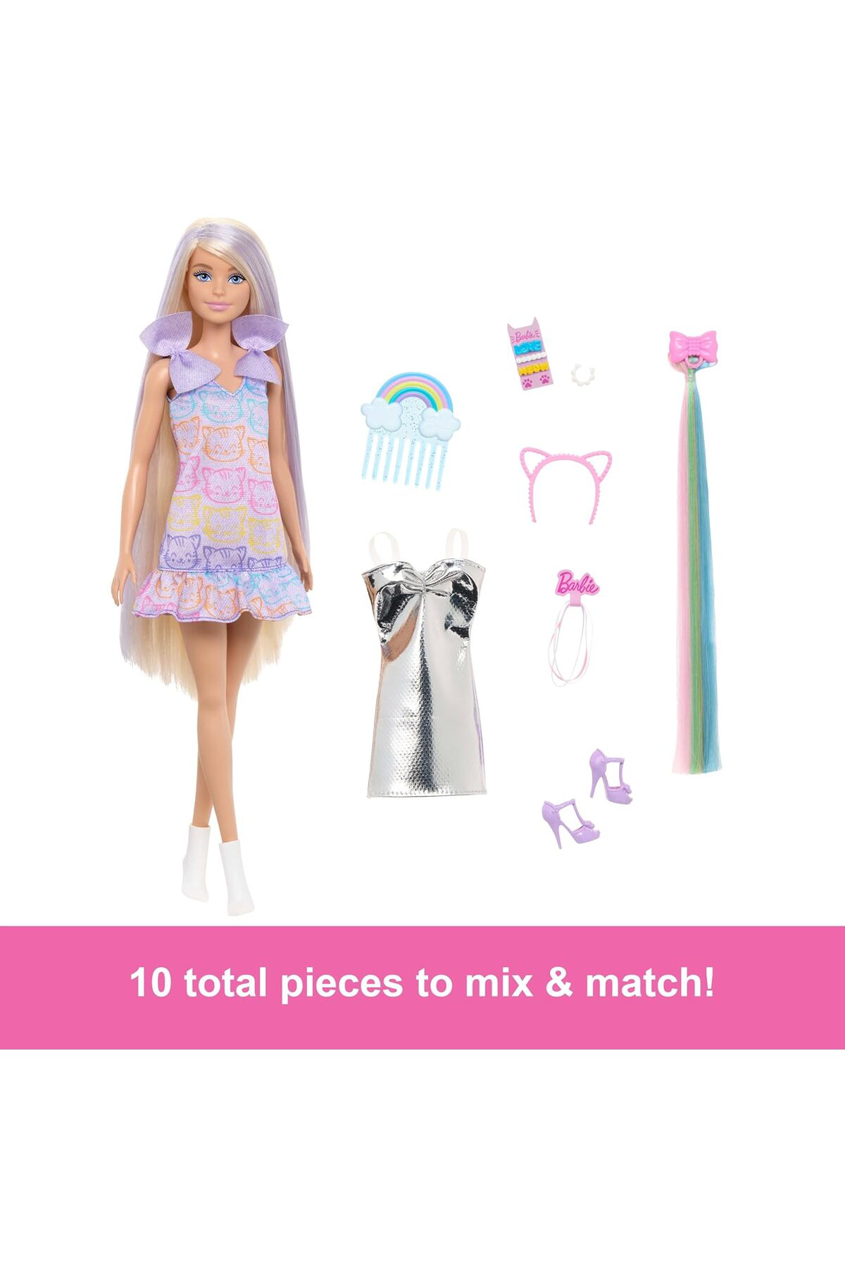 UPUZUN MUHTEŞEM SAÇLI BARBİE BEBEK SAÇ TASARIM OYUN SETİ