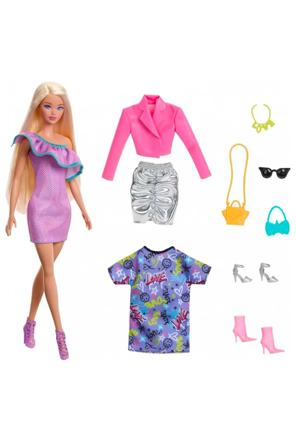 Barbie Moda Bebek, Kıyafetleri ve Akseasuarları HYT61